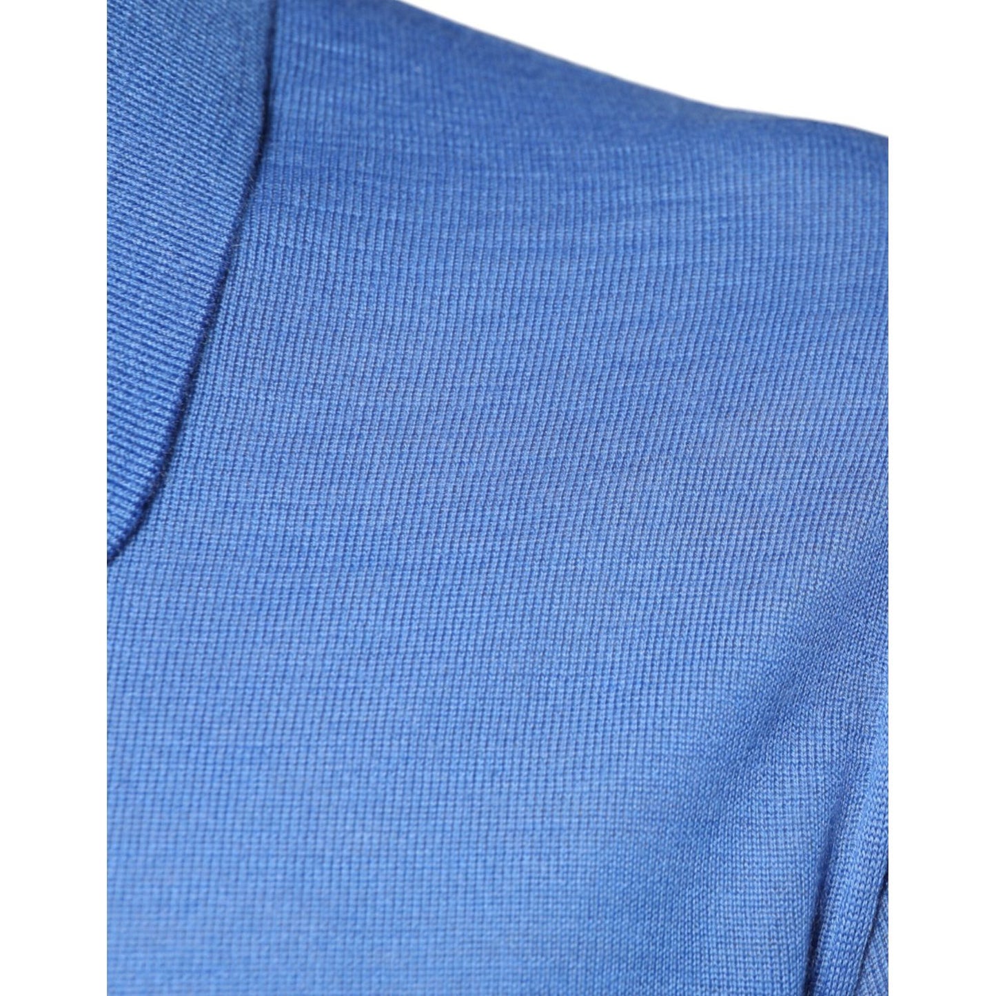 Dolce & Gabbana Blue Cashmere Short Sleeves Men Polo T-shirt Dolce & Gabbana Steel Blue