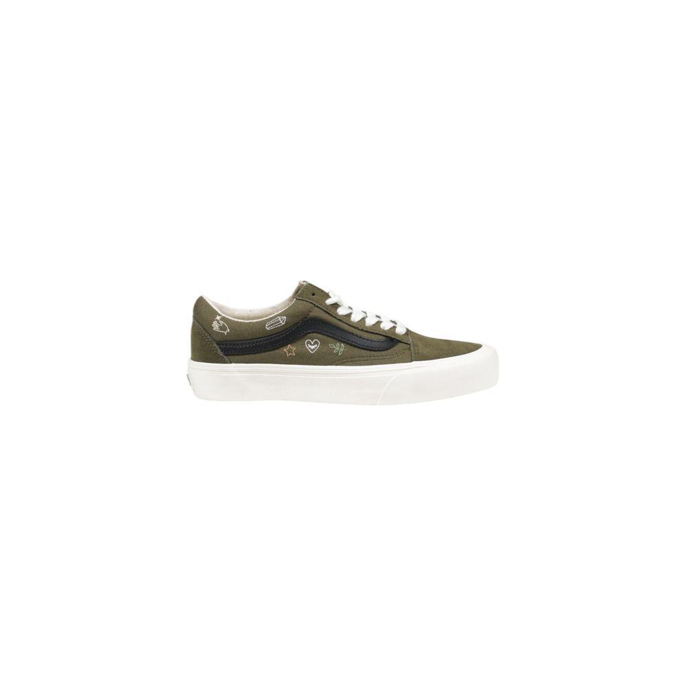 Vans Green Leather Sneaker Vans Antique White