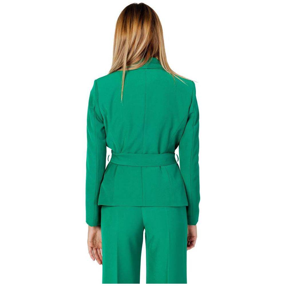 Sandro Ferrone Green Polyester Suits & Blazer Sandro Ferrone Dark Cyan
