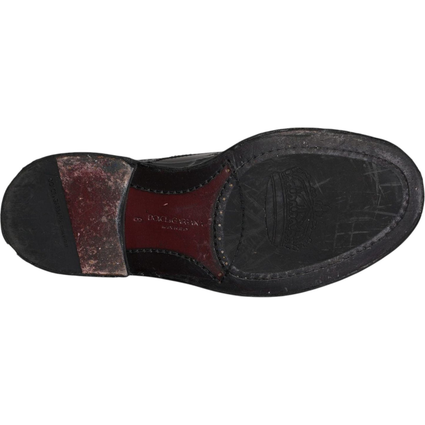 Dolce & Gabbana Black Leather Derby Wingtip Formal Shoes Dolce & Gabbana Dark Slate Gray