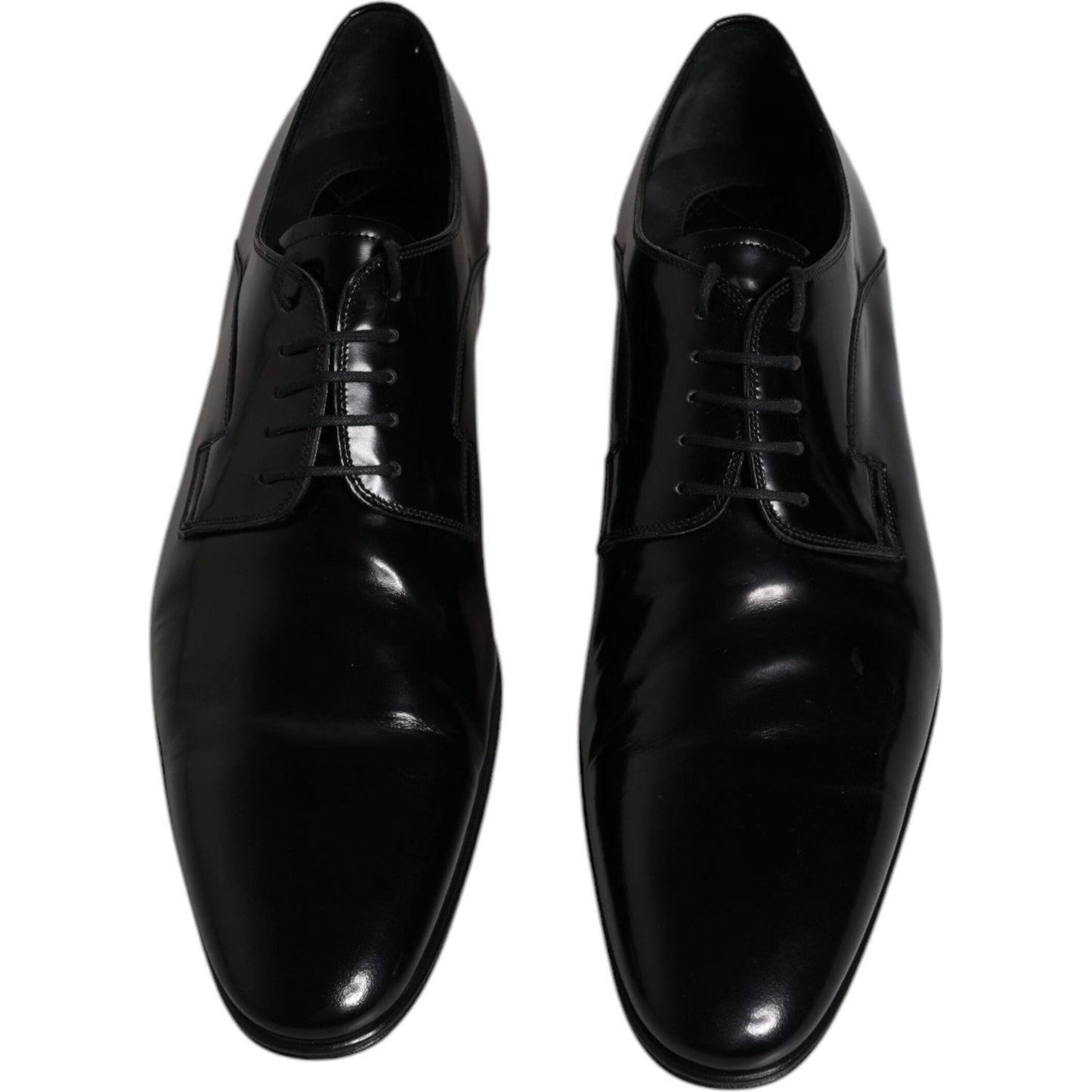 Dolce & Gabbana Black Leather Lace Up Derby Formal Shoes Dolce & Gabbana Black