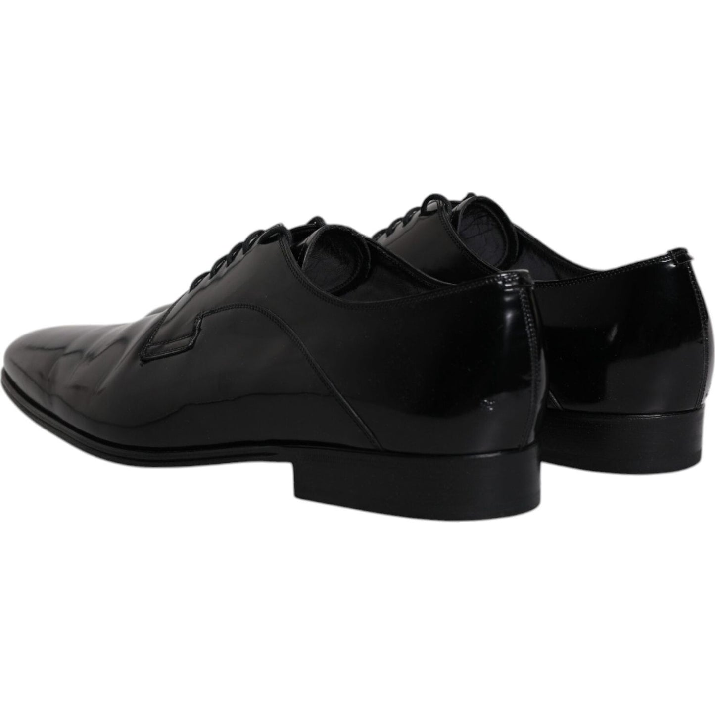 Dolce & Gabbana Black Leather Lace Up Derby Formal Shoes Dolce & Gabbana Black