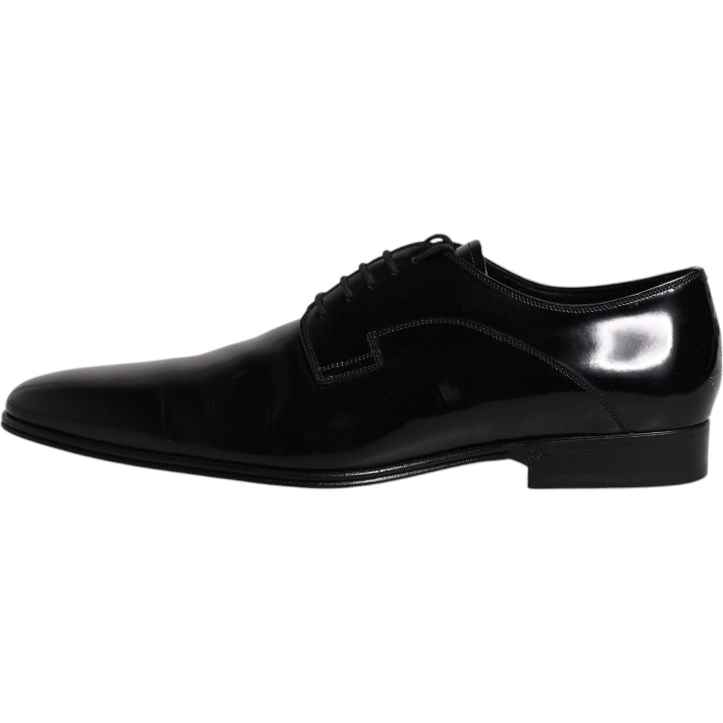 Dolce & Gabbana Black Leather Lace Up Derby Formal Shoes Dolce & Gabbana Black