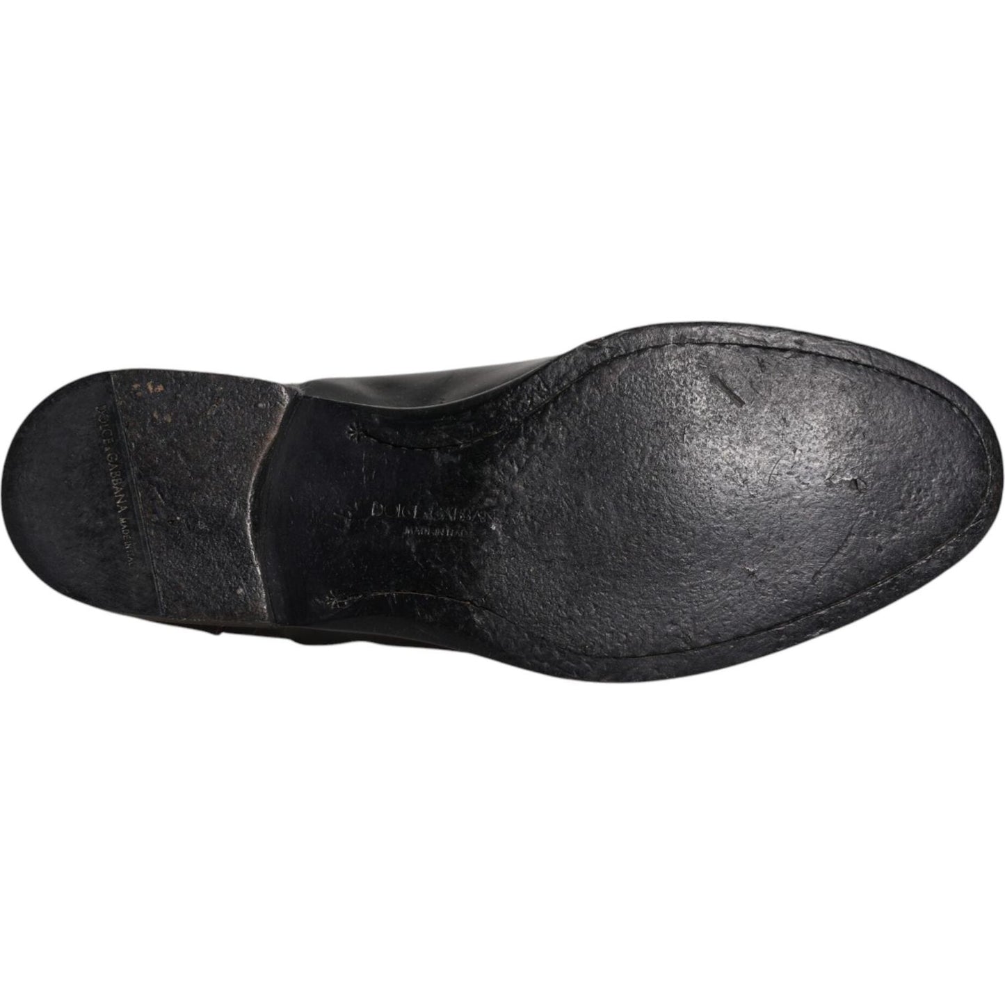 Dolce & Gabbana Black Leather Lace Up Men Derby Formal Shoes Dolce & Gabbana Dark Slate Gray