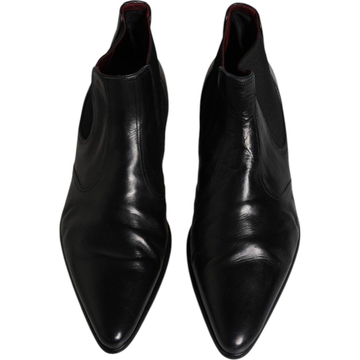 Dolce & Gabbana Black Leather Chelsea Men Ankle Boots Shoes Dolce & Gabbana Black