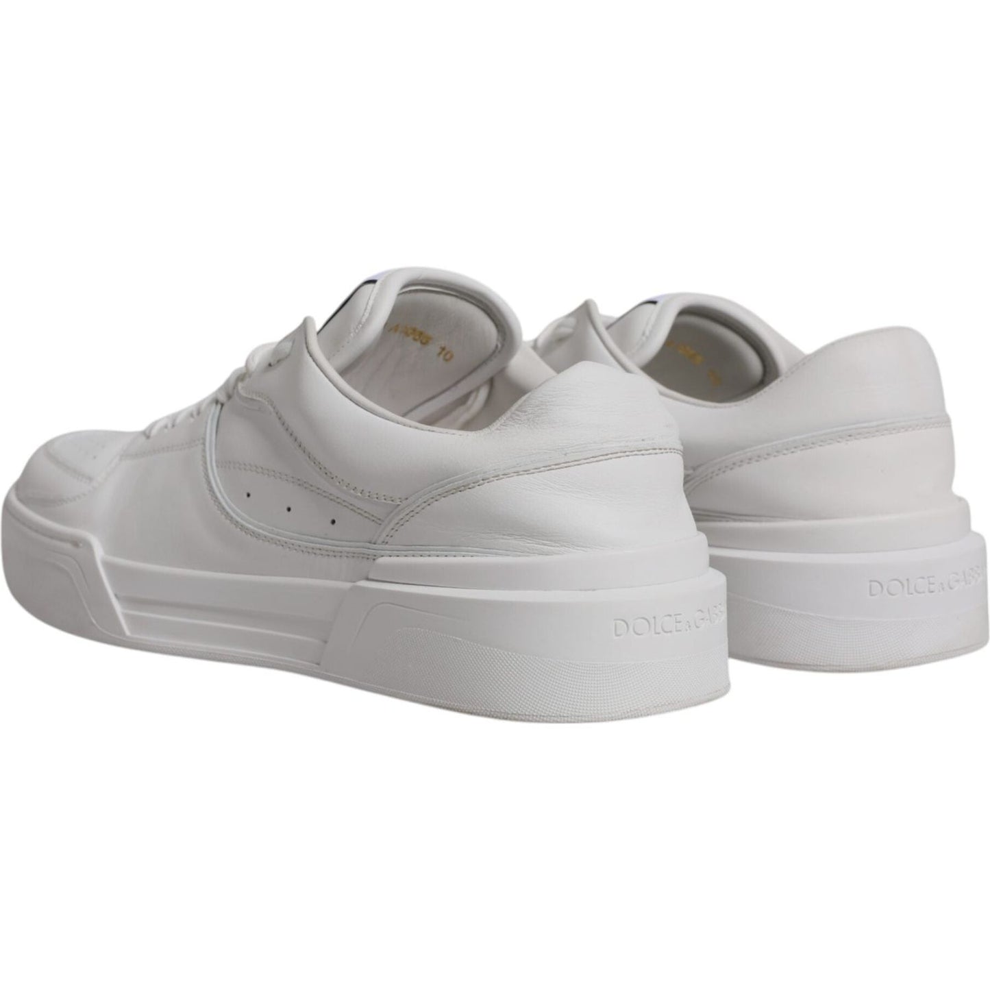 Dolce & Gabbana White Miami Leather Low Top Sneakers Shoes Dolce & Gabbana Gray