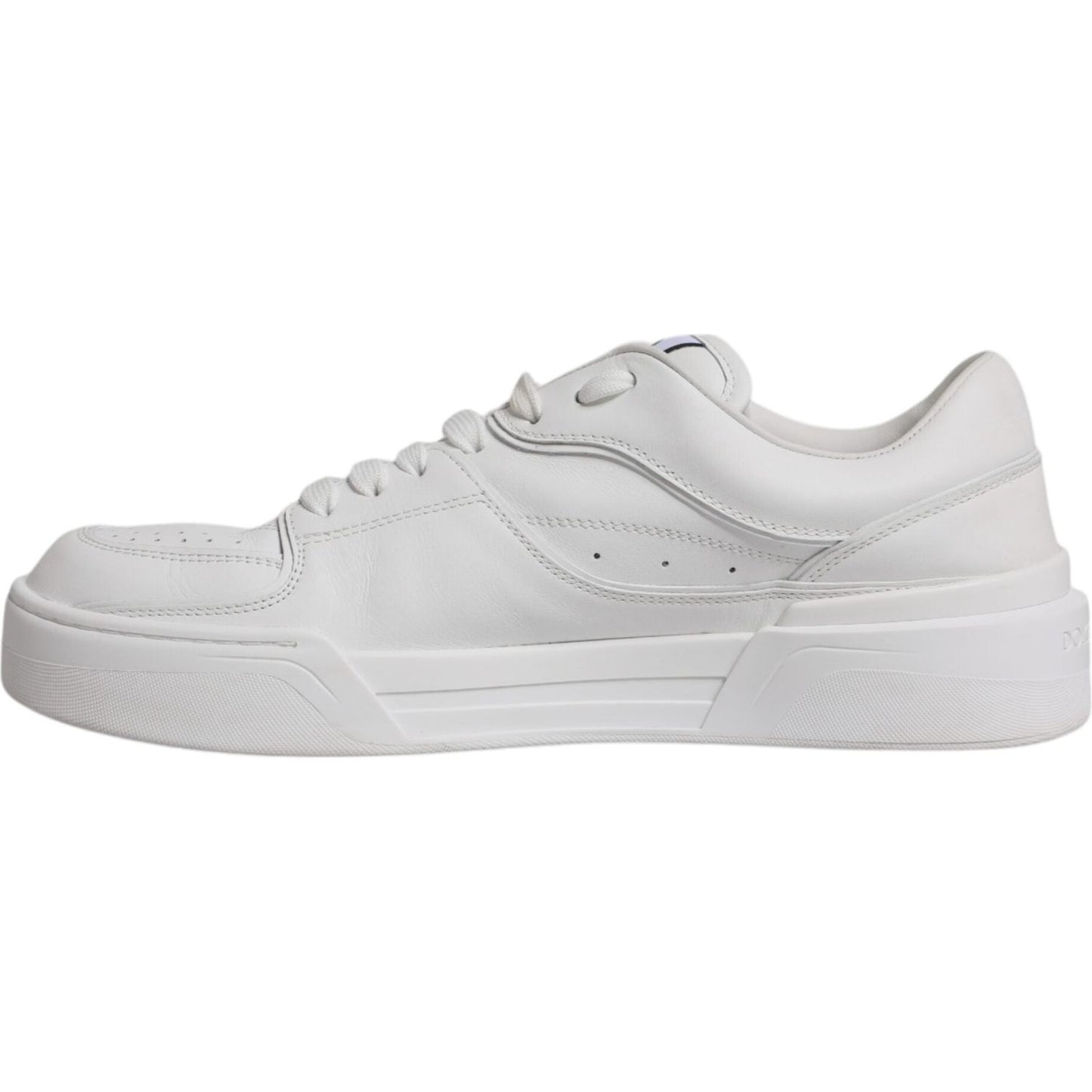 Dolce & Gabbana White Miami Leather Low Top Sneakers Shoes Dolce & Gabbana Light Gray
