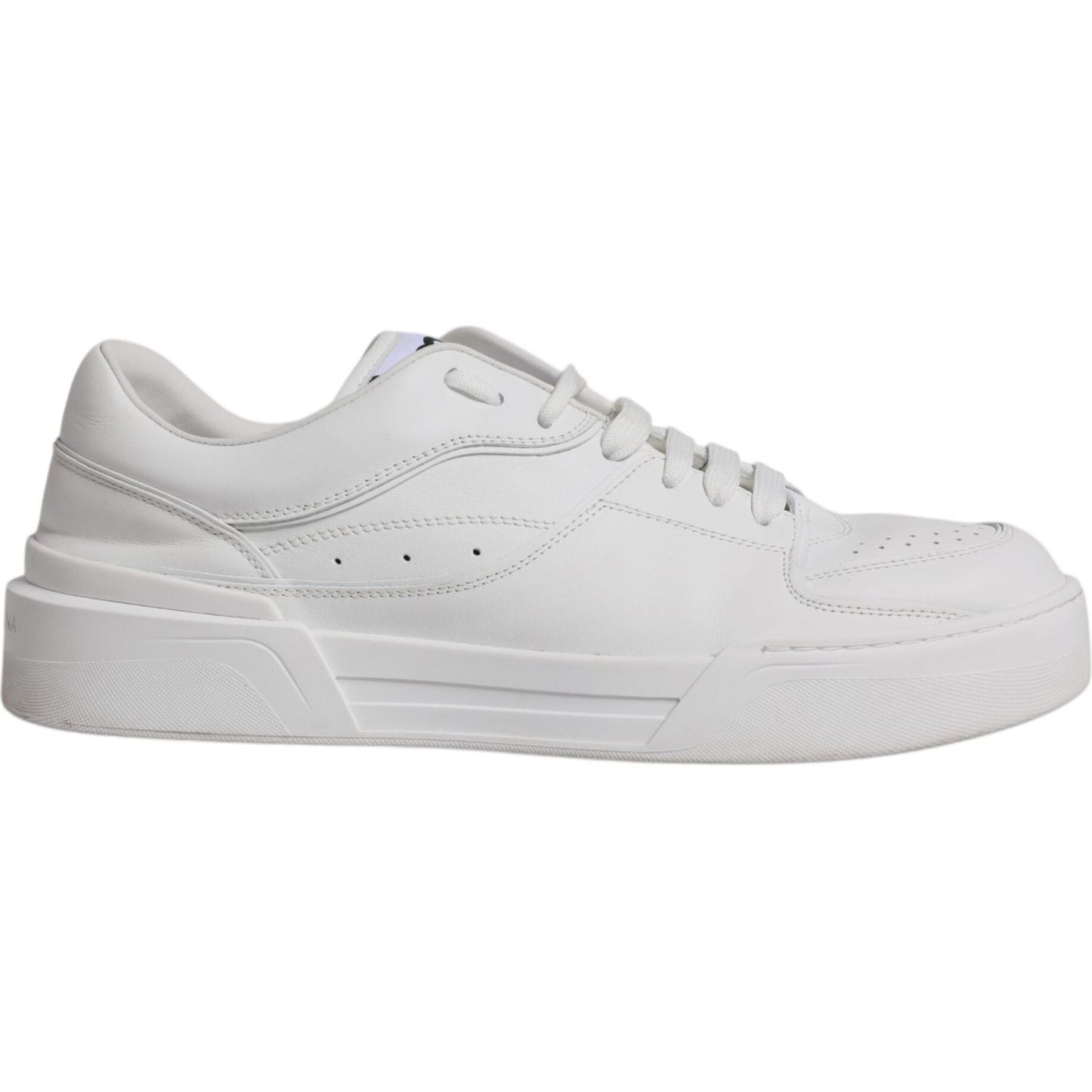 Dolce & Gabbana White Miami Leather Low Top Sneakers Shoes Dolce & Gabbana Light Gray