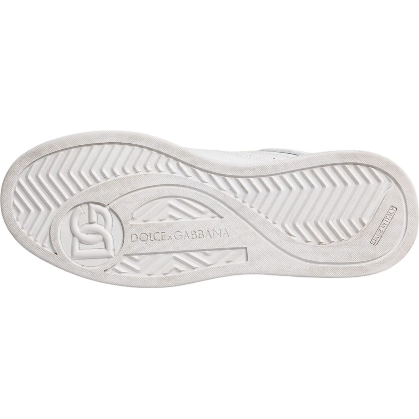 Dolce & Gabbana White Miami Leather Low Top Sneakers Shoes Dolce & Gabbana Light Gray