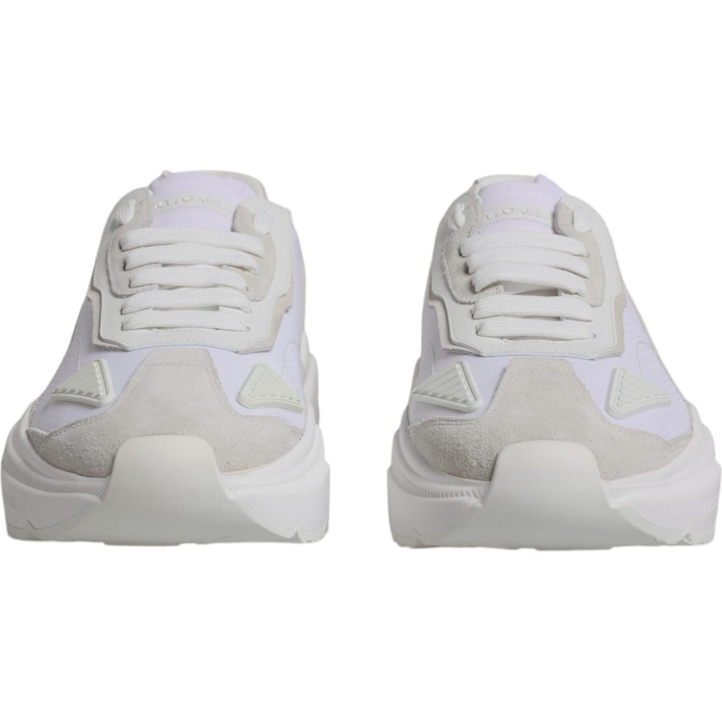 Dolce & Gabbana White Leather Daymaster Low Top Sneakers Shoes Dolce & Gabbana Gray