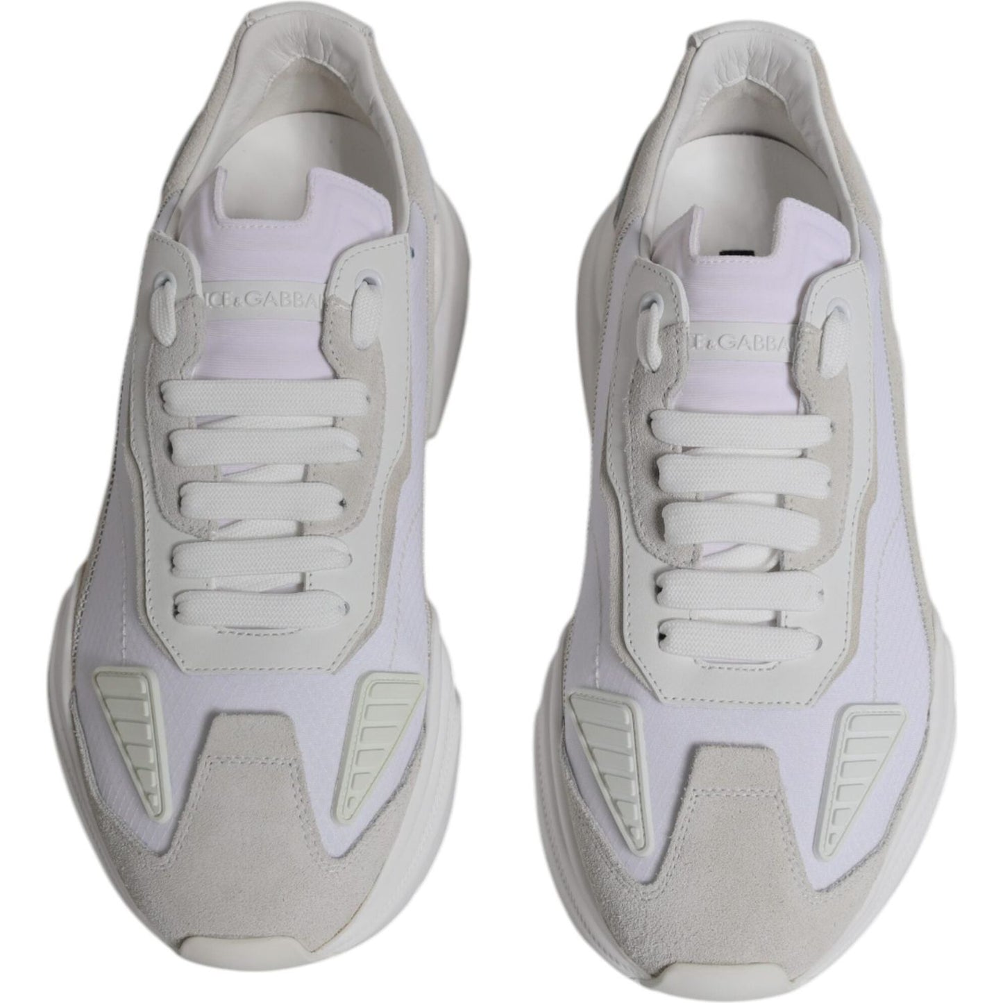 Dolce & Gabbana White Leather Daymaster Low Top Sneakers Shoes Dolce & Gabbana Gray