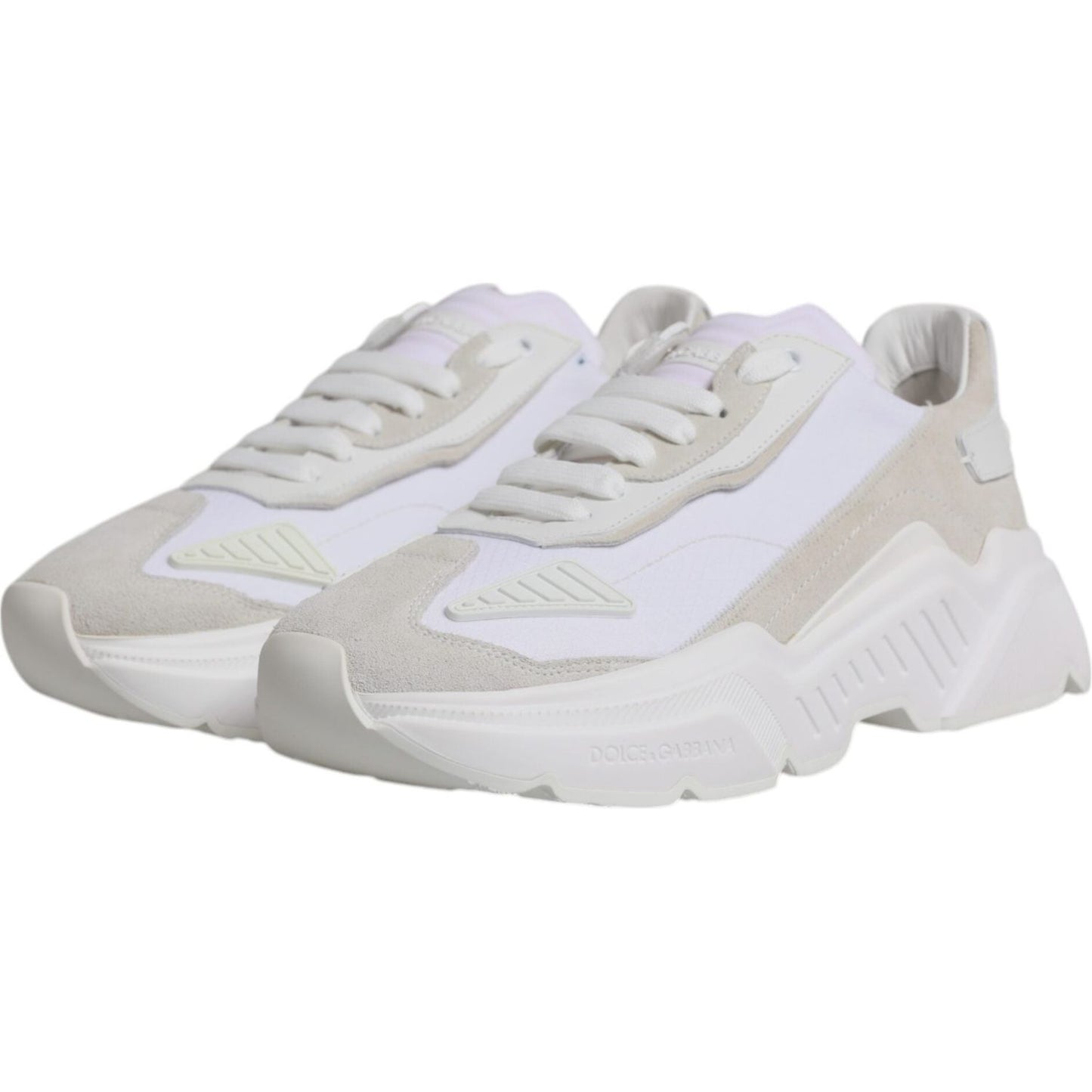 Dolce & Gabbana White Leather Daymaster Low Top Sneakers Shoes Dolce & Gabbana Light Gray