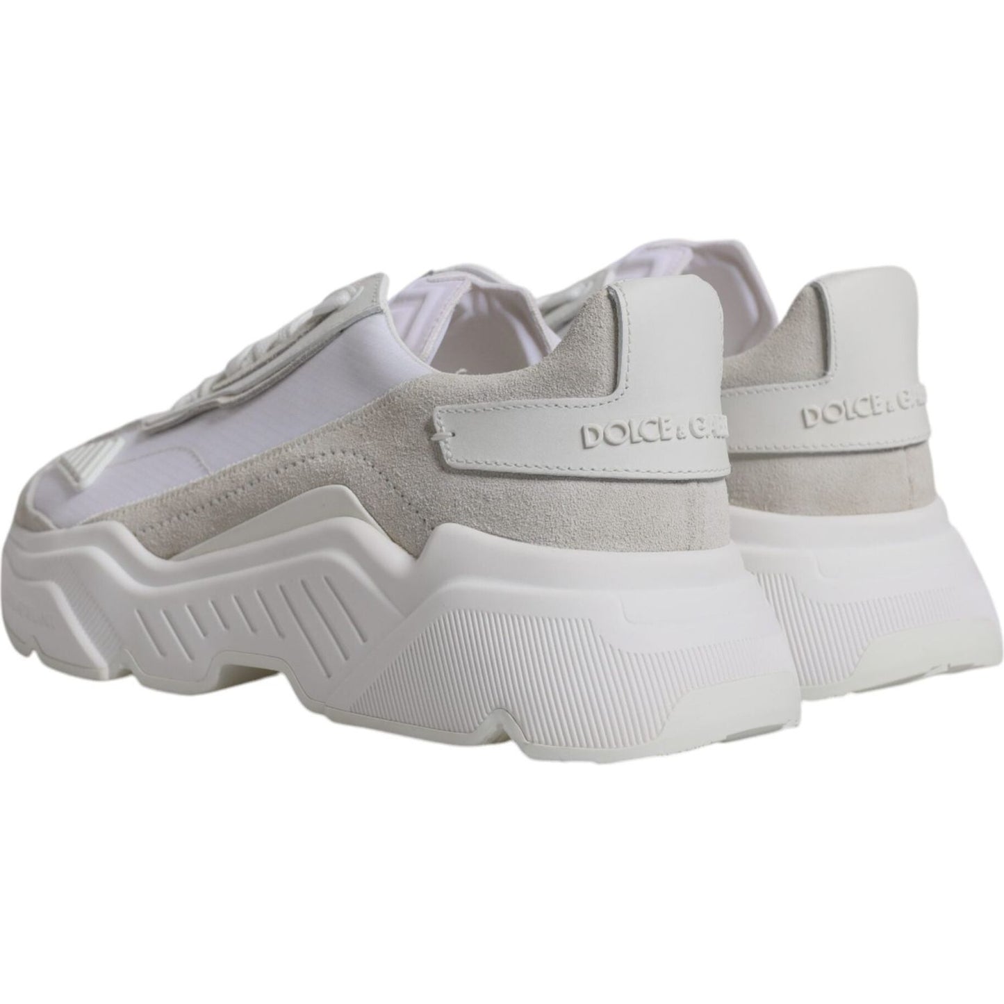 Dolce & Gabbana White Leather Daymaster Low Top Sneakers Shoes Dolce & Gabbana Dark Gray