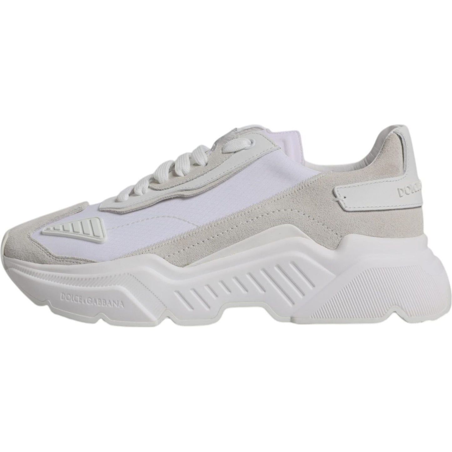 Dolce & Gabbana White Leather Daymaster Low Top Sneakers Shoes Dolce & Gabbana Gray