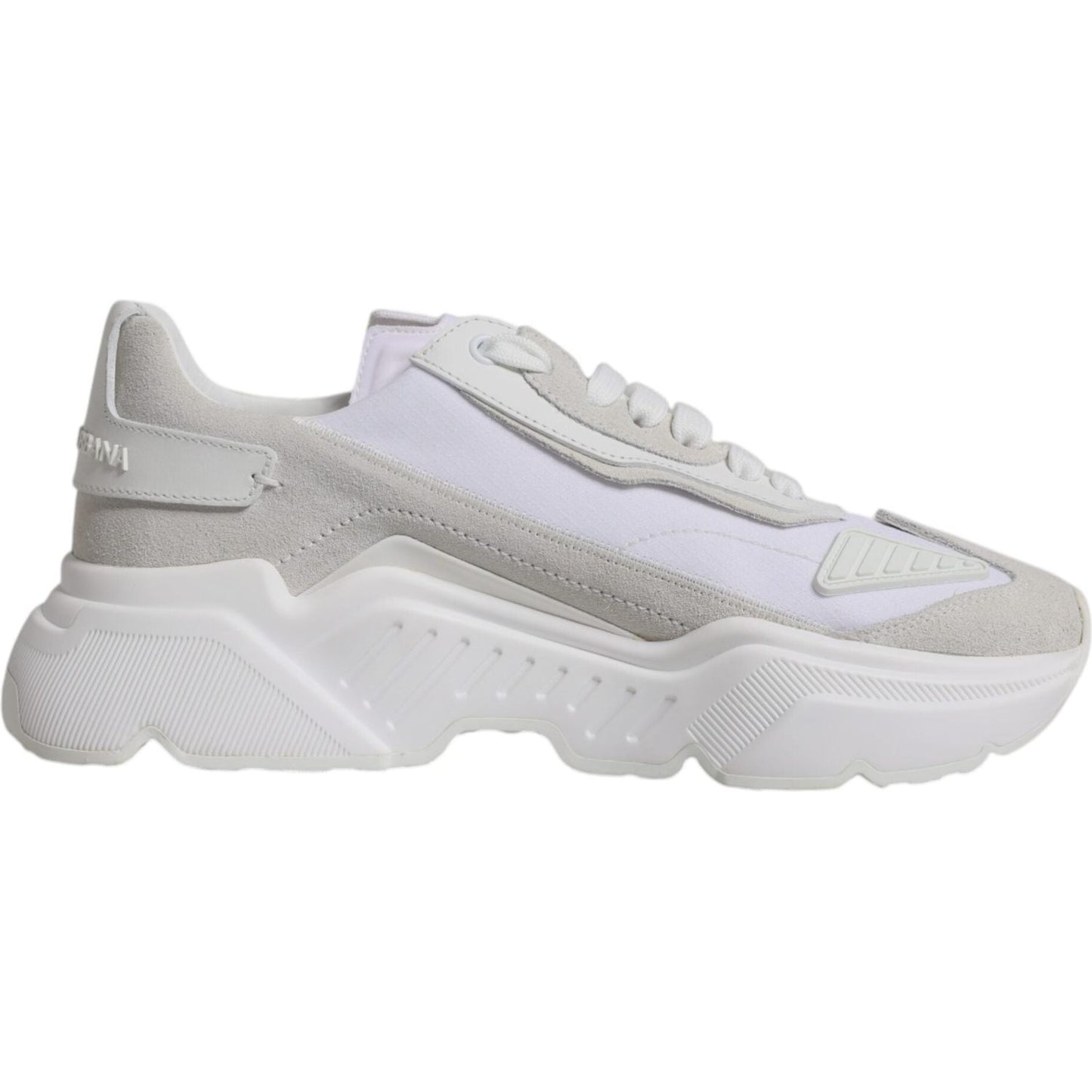 Dolce & Gabbana White Leather Daymaster Low Top Sneakers Shoes Dolce & Gabbana Gray
