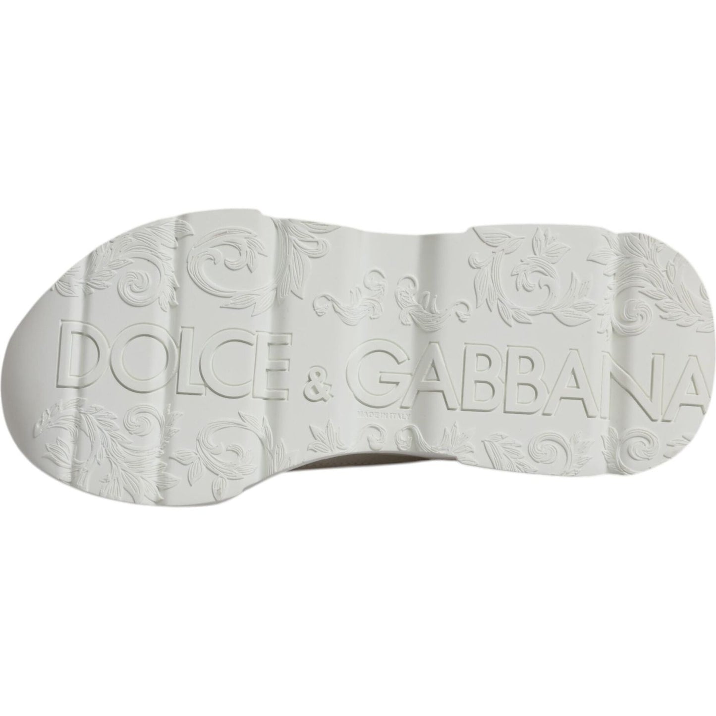Dolce & Gabbana White Leather Daymaster Low Top Sneakers Shoes Dolce & Gabbana Light Gray