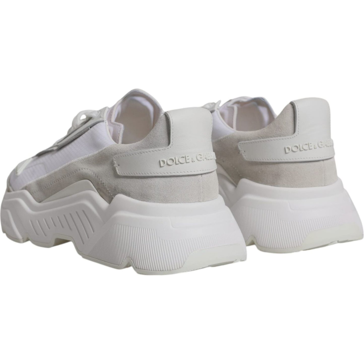 Dolce & Gabbana White Leather Daymaster Low Top Sneaker Shoes Dolce & Gabbana Dark Gray