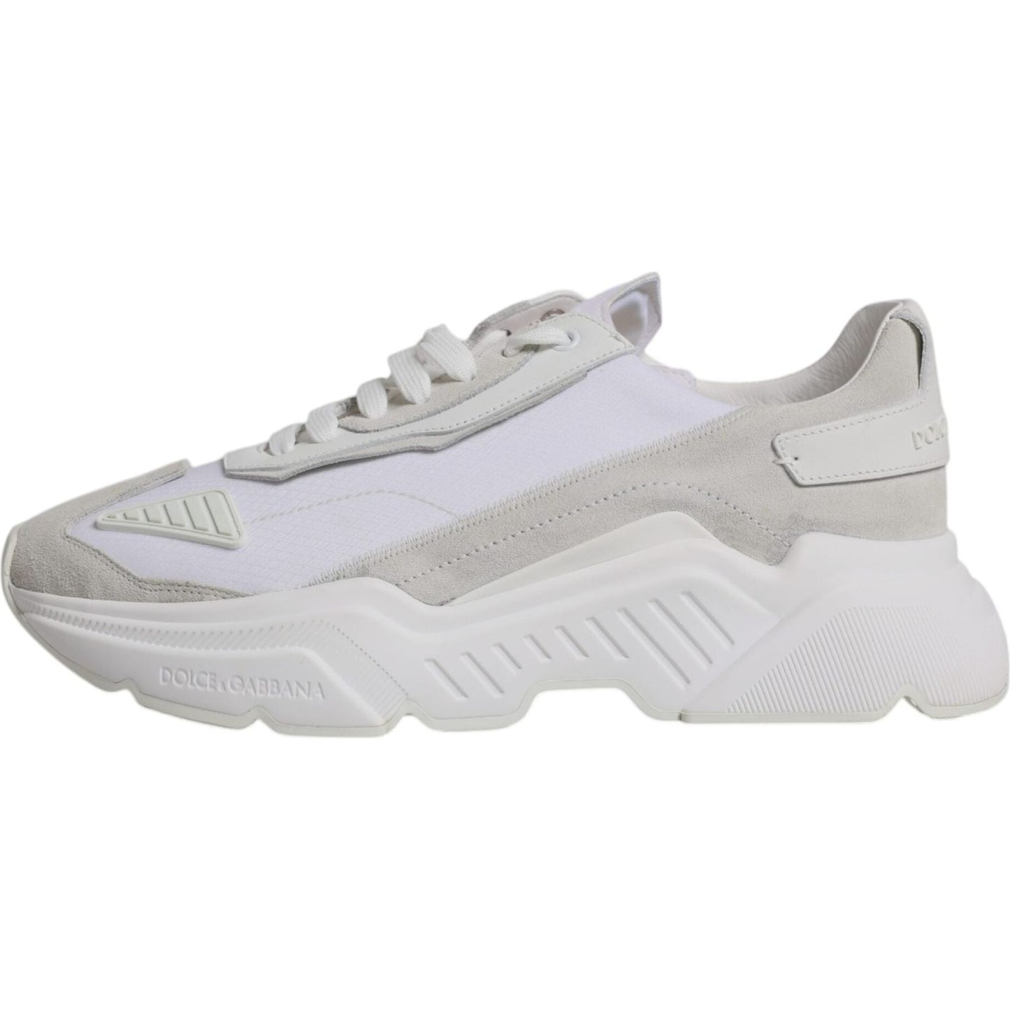 Dolce & Gabbana White Leather Daymaster Low Top Sneaker Shoes Dolce & Gabbana Gray