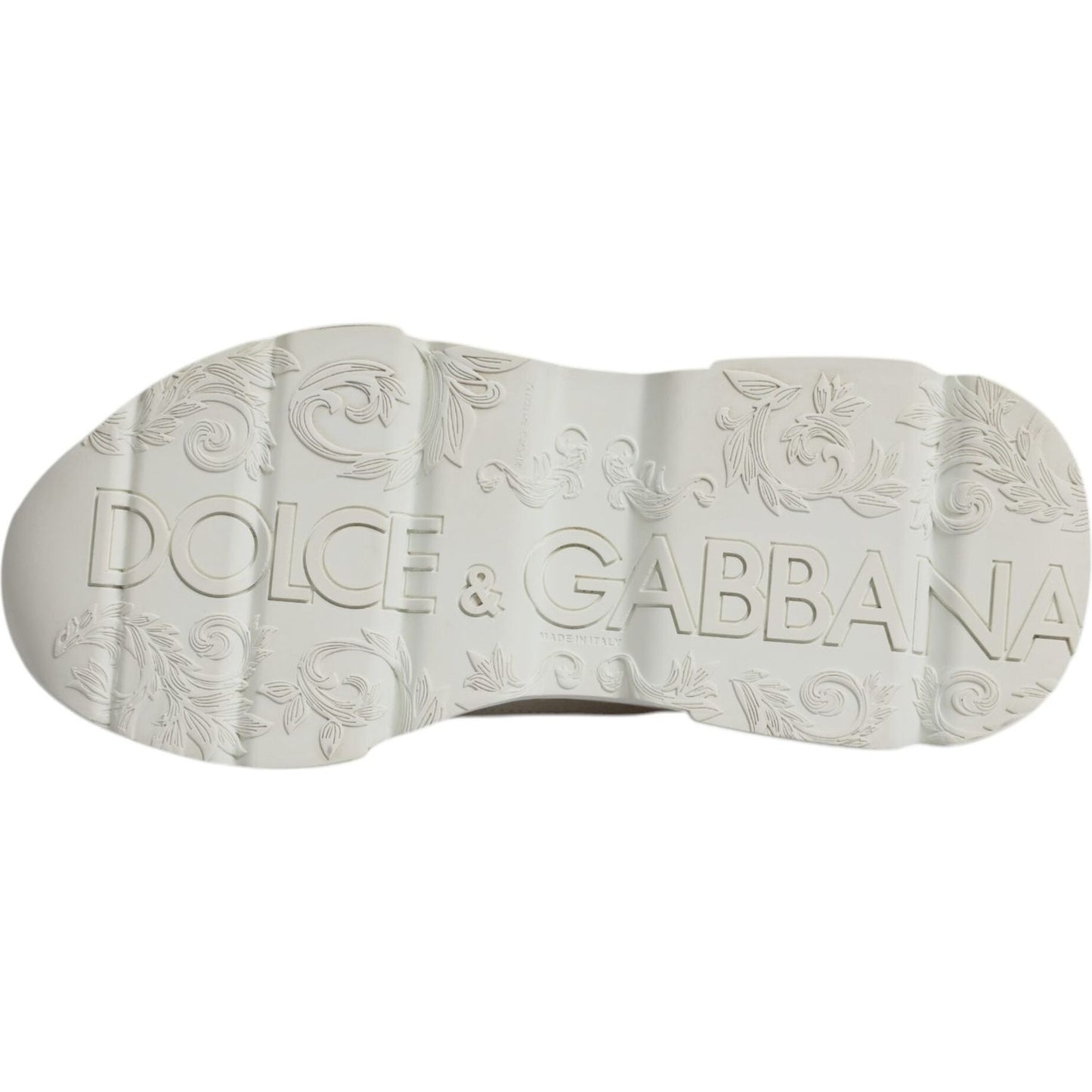 Dolce & Gabbana White Leather Daymaster Low Top Sneaker Shoes Dolce & Gabbana Light Gray