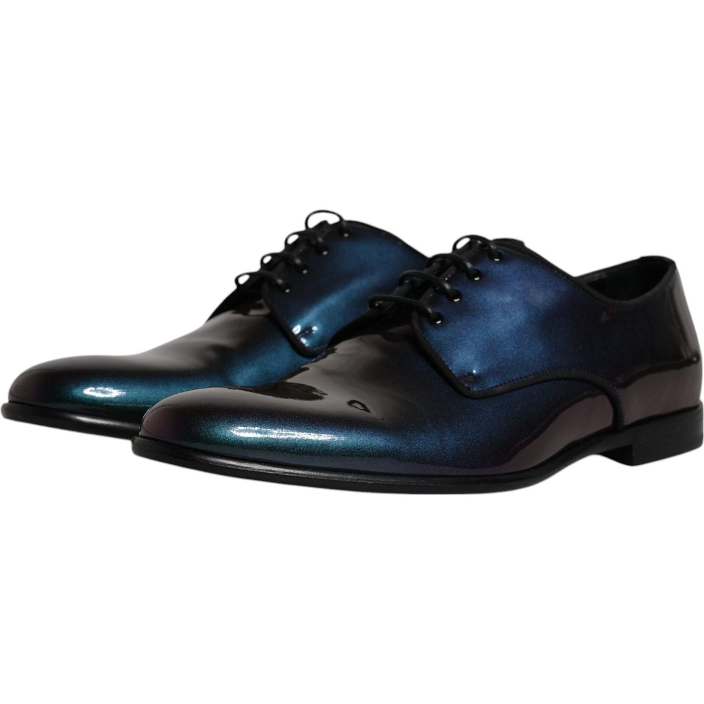 Dolce & Gabbana Peacock Patent Leather Derby Men Dress Shoes Dolce & Gabbana Dark Slate Gray