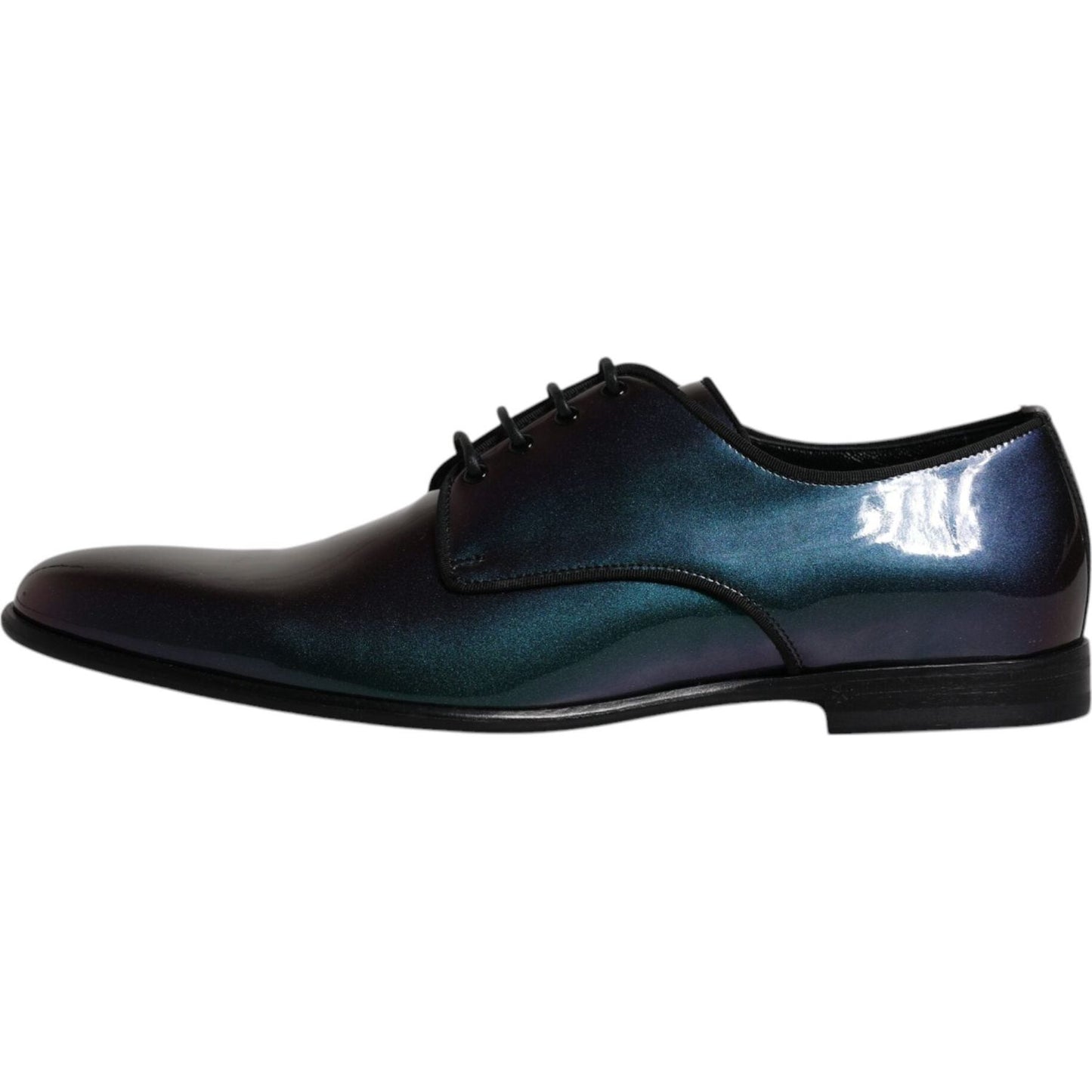 Dolce & Gabbana Peacock Patent Leather Derby Men Dress Shoes Dolce & Gabbana Dark Slate Gray