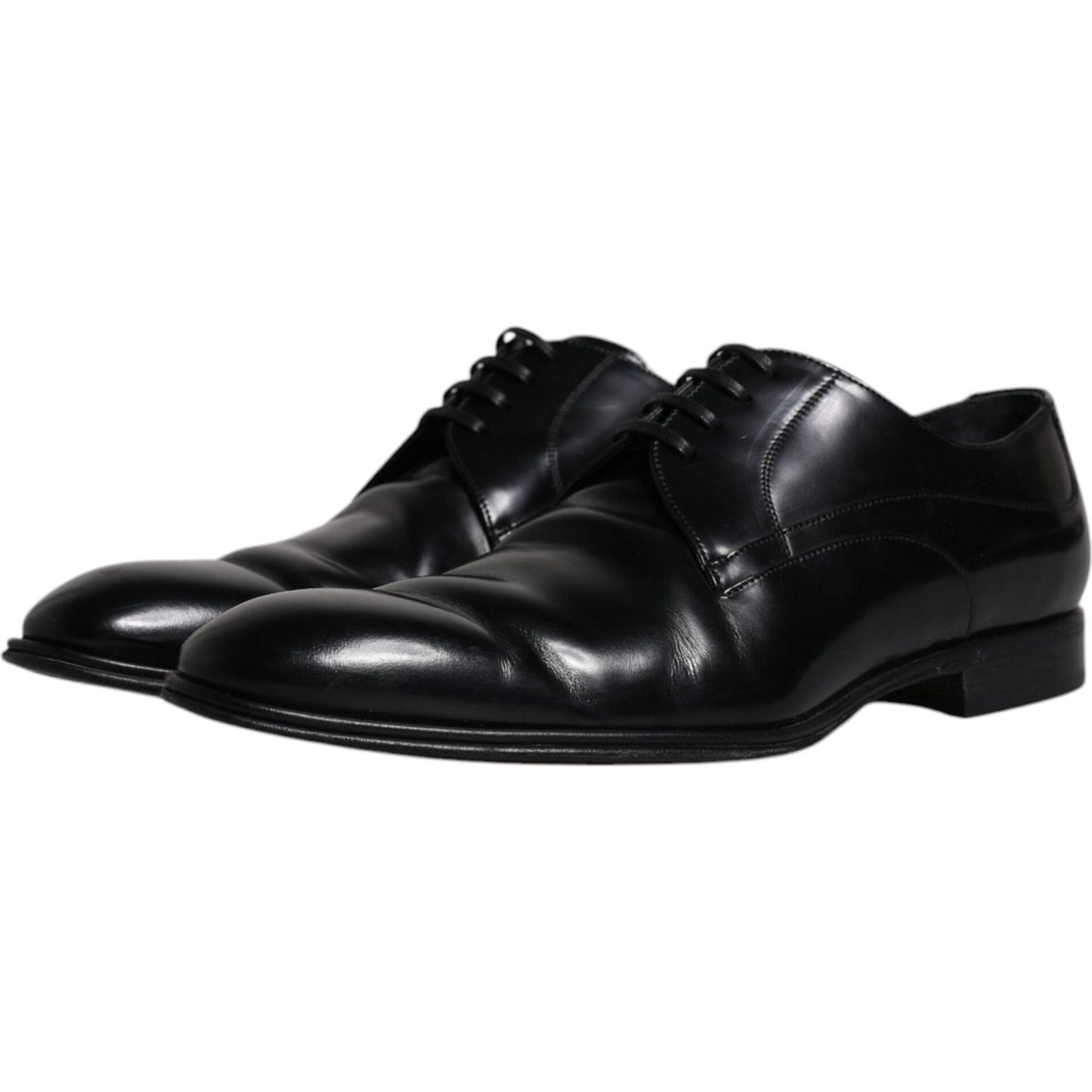 Dolce & Gabbana Black Leather Derby Formal Men Dress Shoes Dolce & Gabbana Black