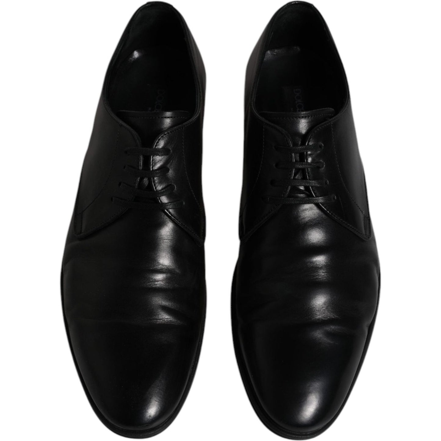 Dolce & Gabbana Black Leather Lace Up Men Derby Formal Shoes Dolce & Gabbana Black