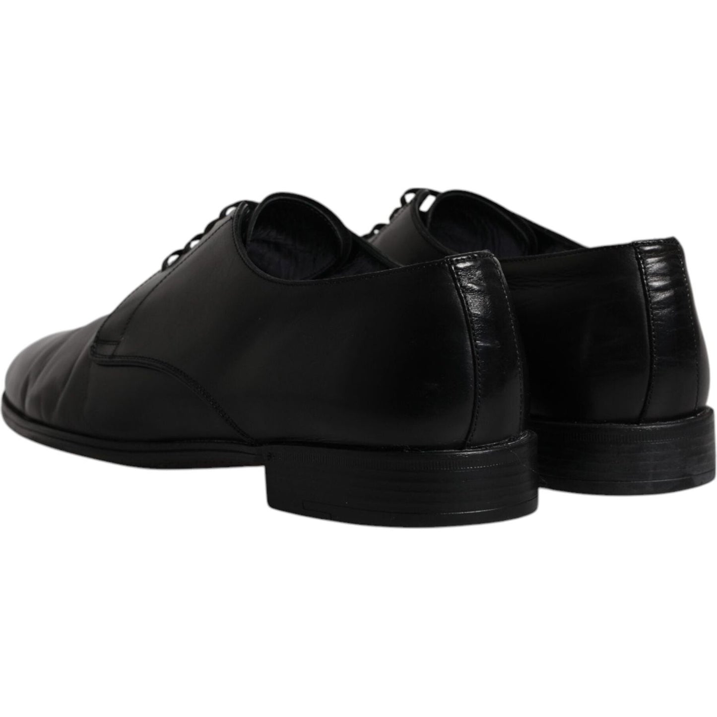 Dolce & Gabbana Black Leather Lace Up Men Derby Formal Shoes Dolce & Gabbana Black