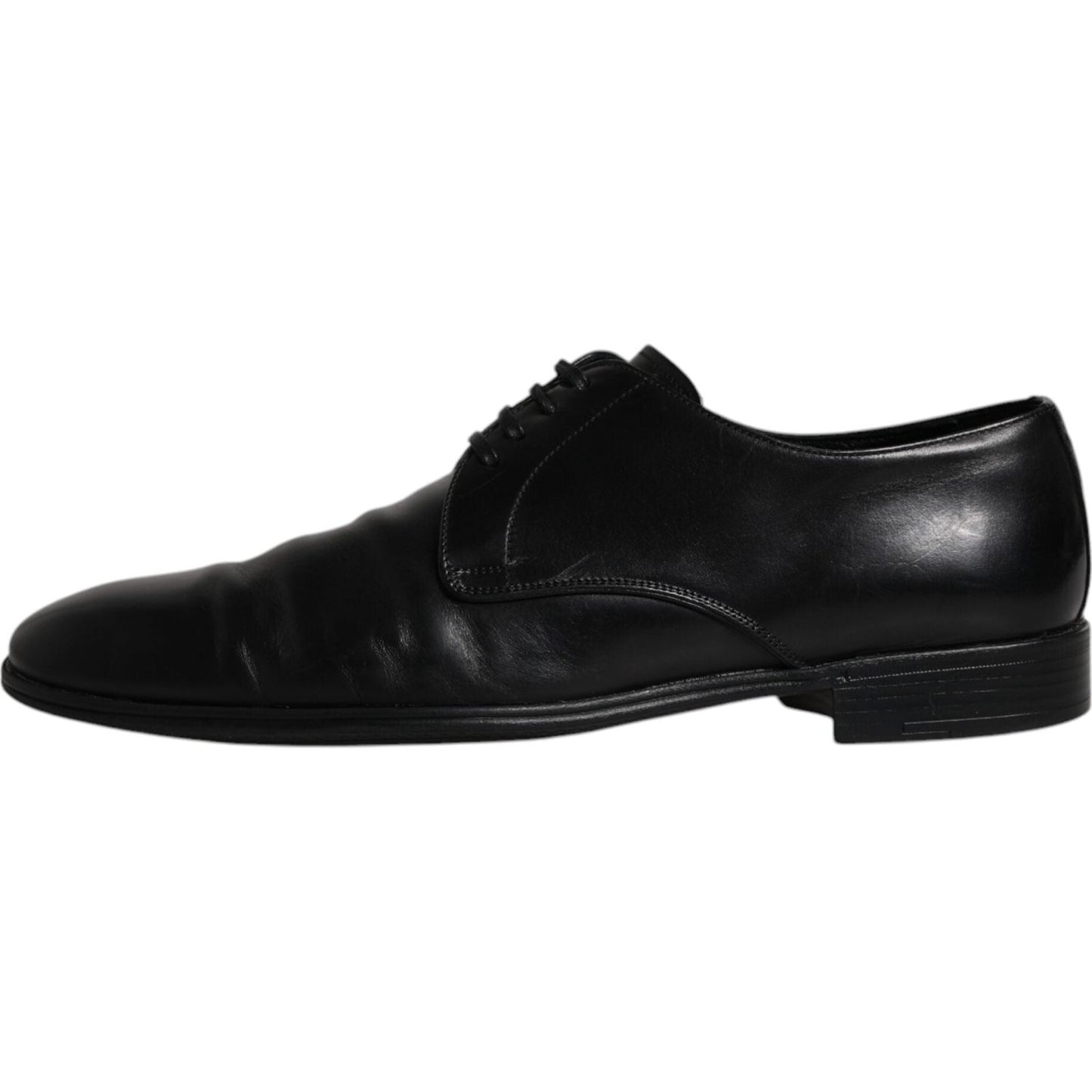 Dolce & Gabbana Black Leather Lace Up Men Derby Formal Shoes Dolce & Gabbana Black