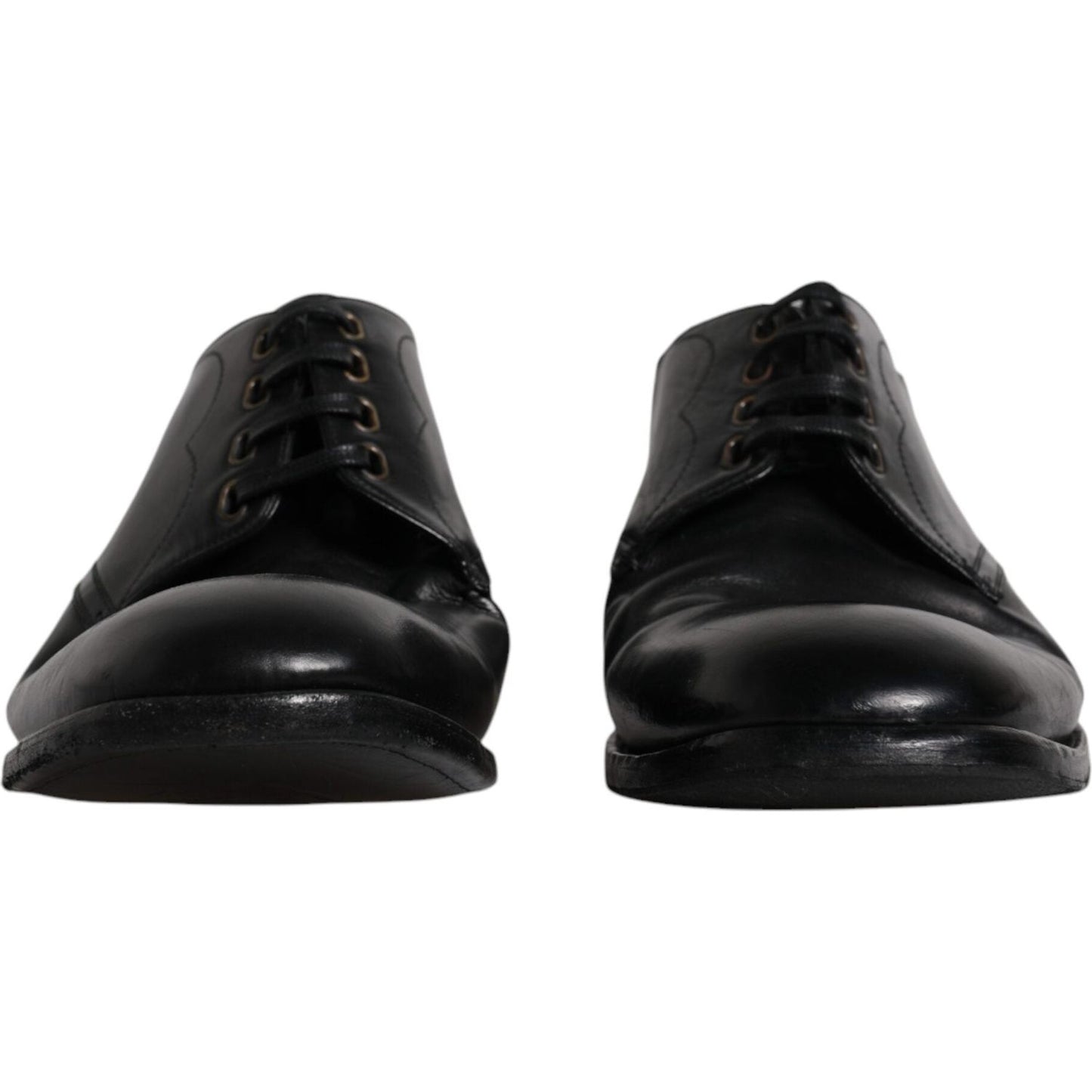 Dolce & Gabbana Black Leather Derby Formal Men Dress Shoes Dolce & Gabbana Black