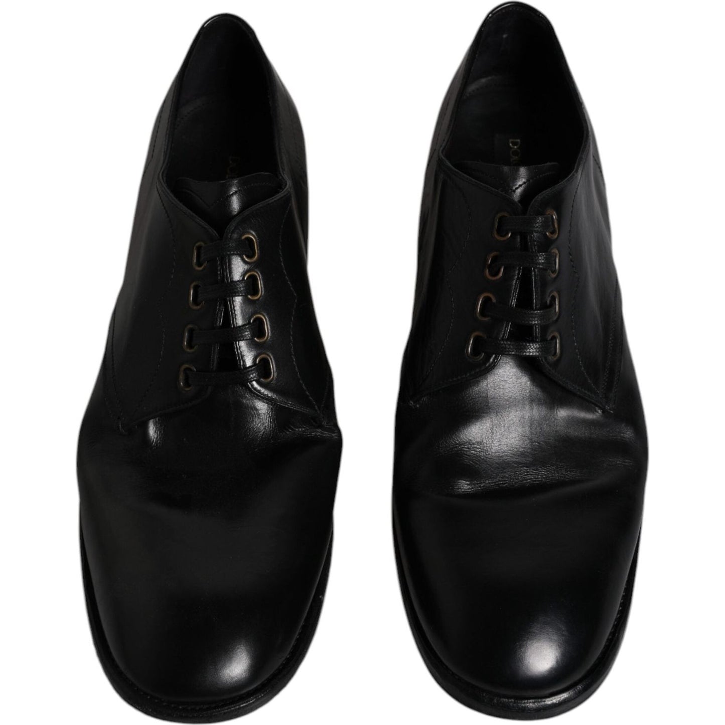 Dolce & Gabbana Black Leather Derby Formal Men Dress Shoes Dolce & Gabbana Black