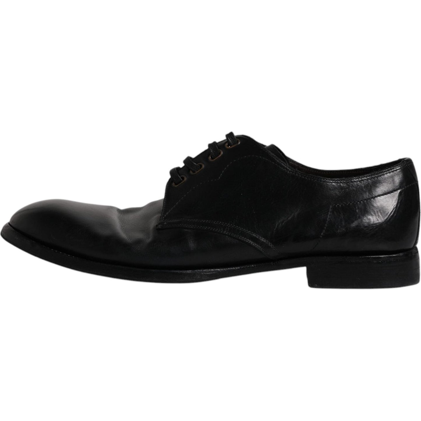 Dolce & Gabbana Black Leather Derby Formal Men Dress Shoes Dolce & Gabbana Black