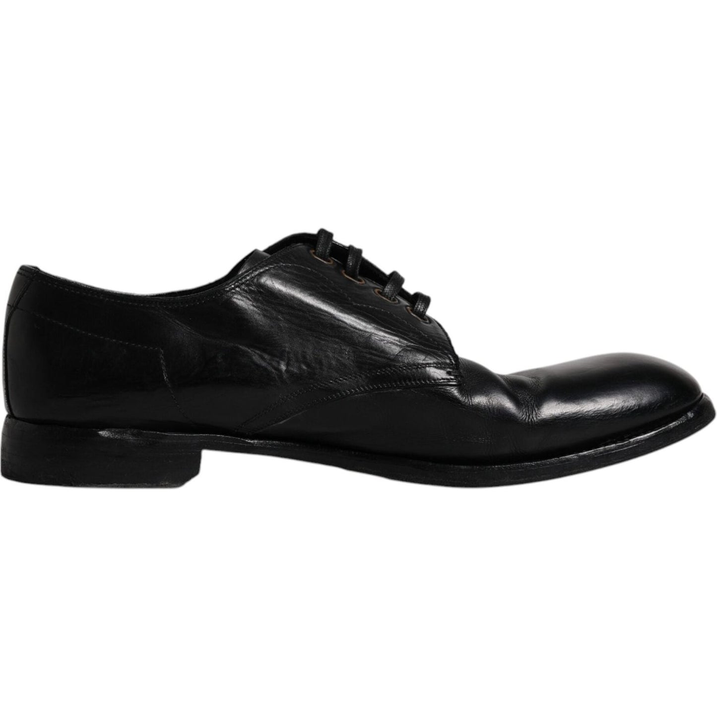 Dolce & Gabbana Black Leather Derby Formal Men Dress Shoes Dolce & Gabbana Black