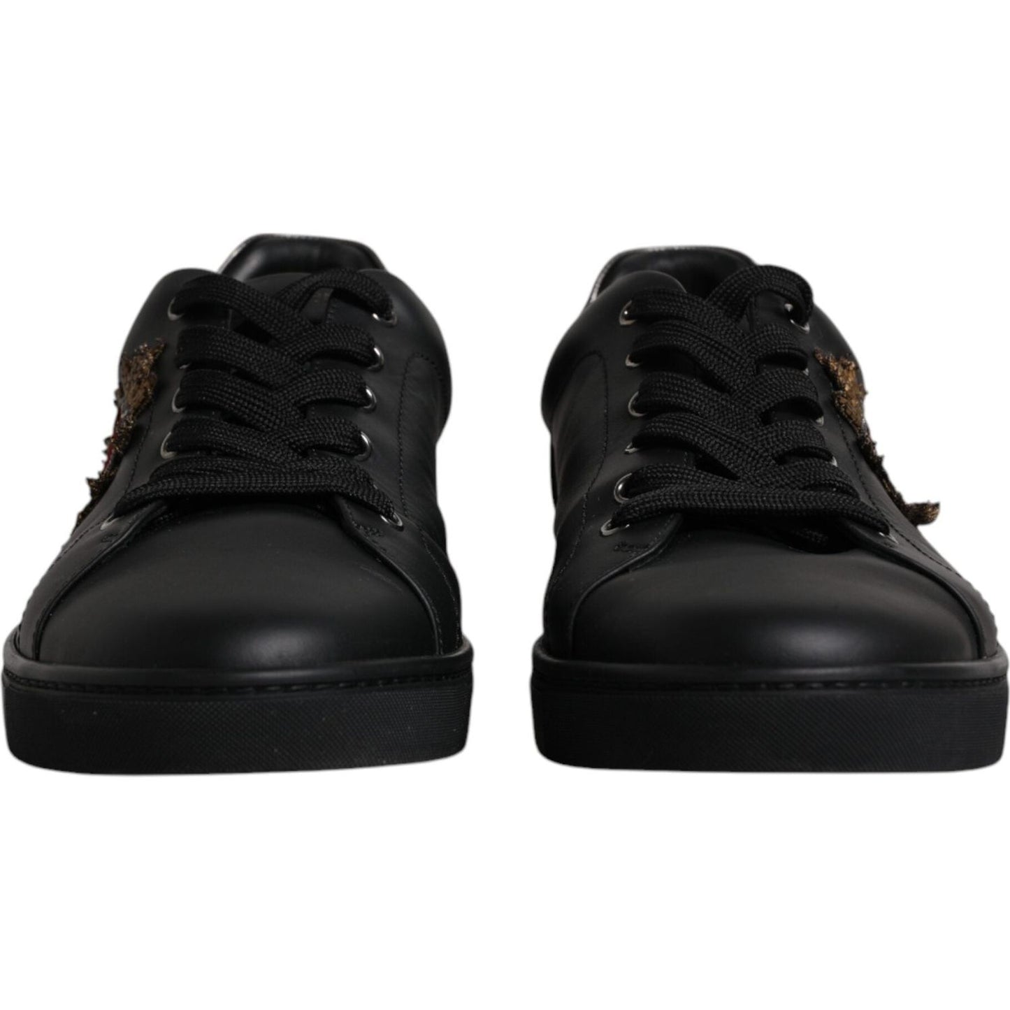 Dolce & Gabbana Black Leather London Heart Men Sneakers Shoes Dolce & Gabbana Black