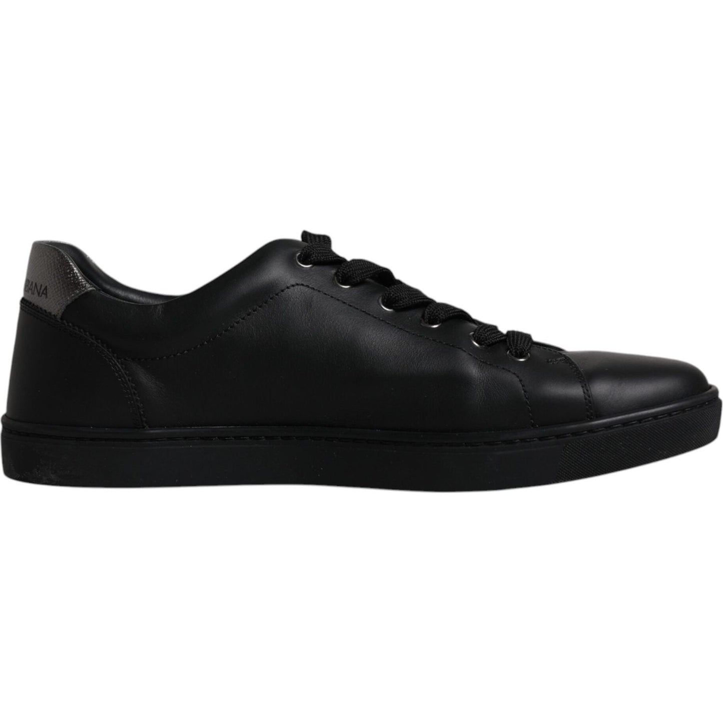 Dolce & Gabbana Black Leather London Heart Men Sneakers Shoes Dolce & Gabbana Black