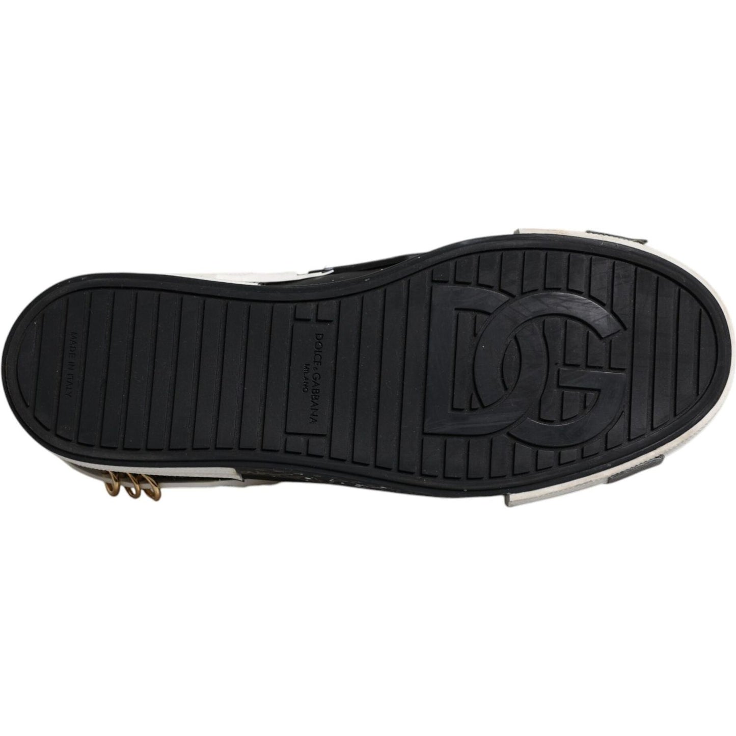 Dolce & Gabbana Black White Portofino Low Top Sneakers Shoes Dolce & Gabbana Dark Slate Gray