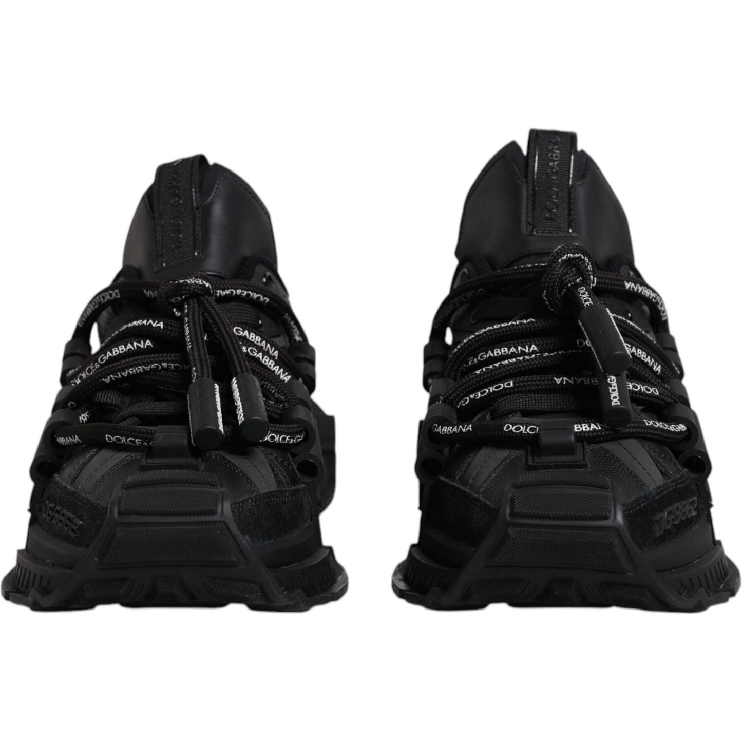 Dolce & Gabbana Black Low Top Space Lace Up Sneakers Shoes Dolce & Gabbana Black