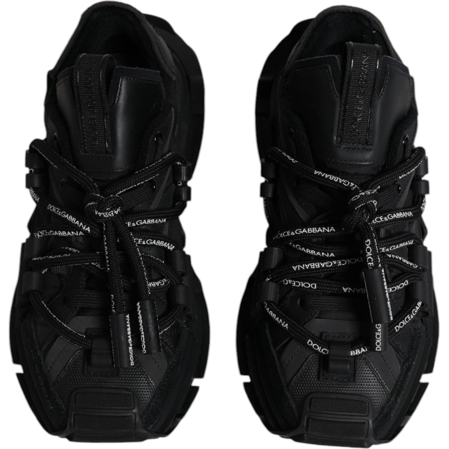 Dolce & Gabbana Black Low Top Space Lace Up Sneakers Shoes Dolce & Gabbana Black