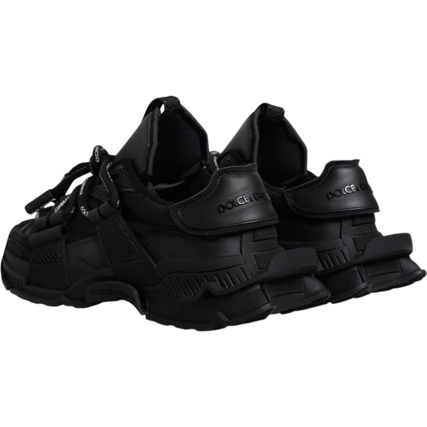 Dolce & Gabbana Black Low Top Space Lace Up Sneakers Shoes Dolce & Gabbana Black