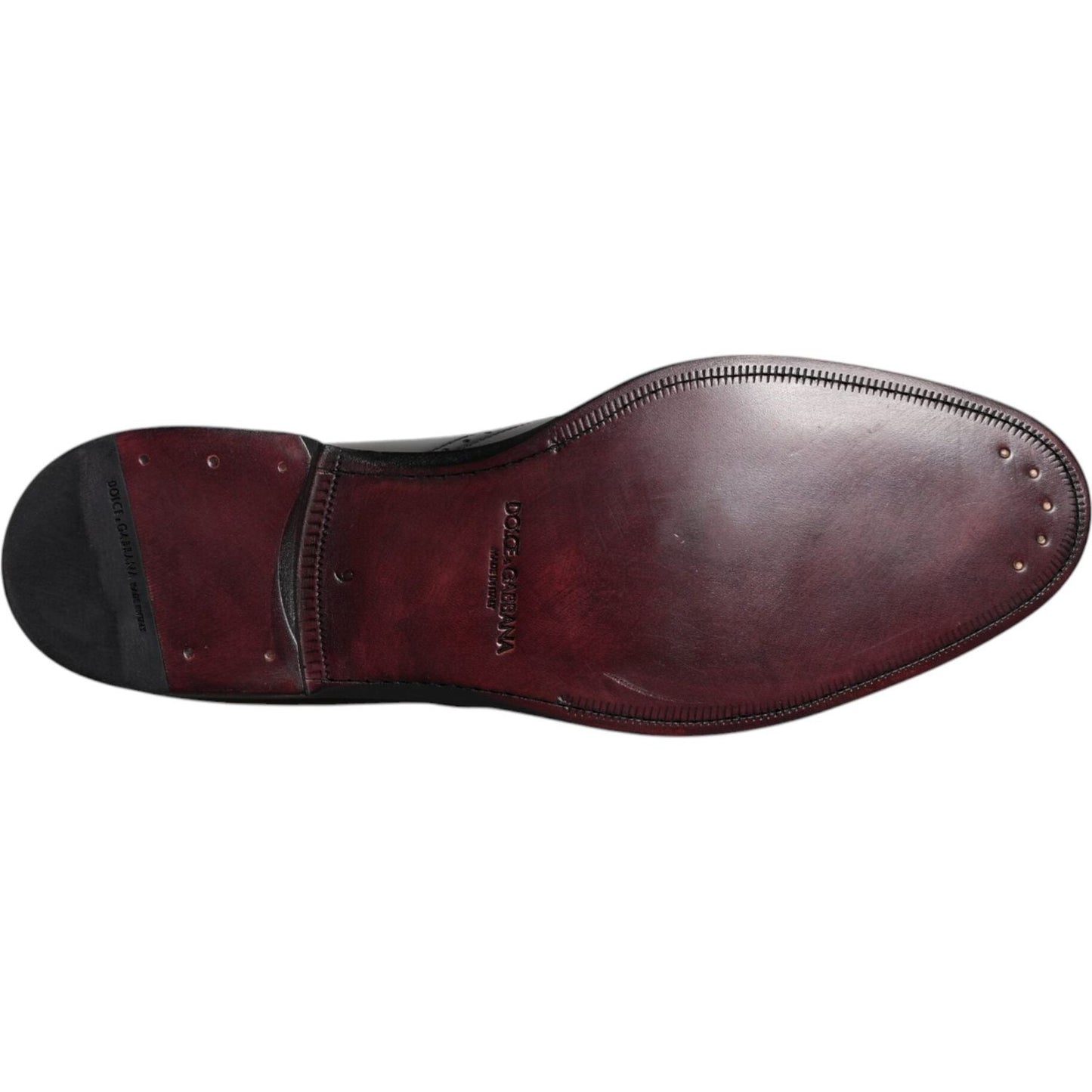 Dolce & Gabbana Black Leather Derby Wingtip Formal Shoes Dolce & Gabbana Dark Slate Gray