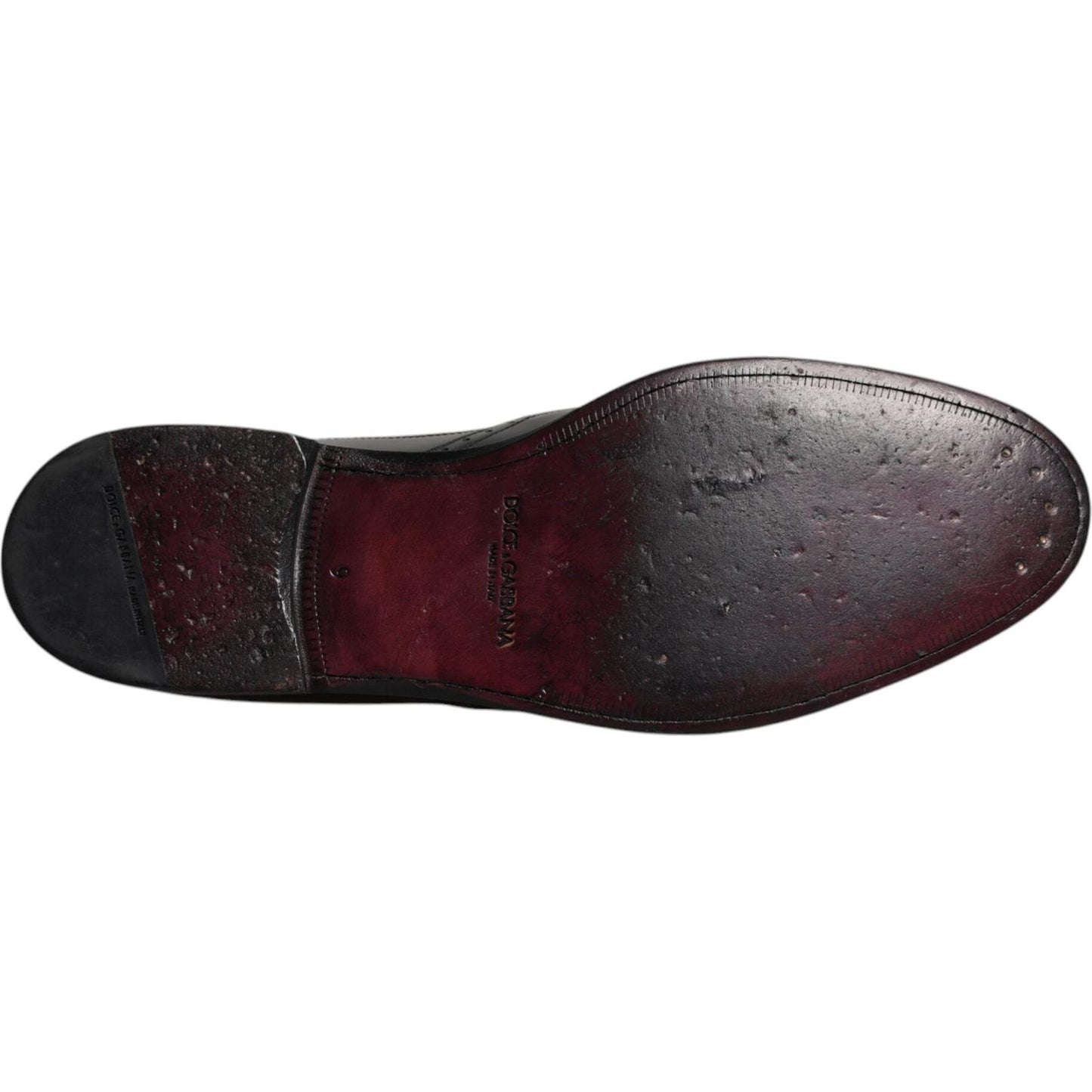 Dolce & Gabbana Black Leather Derby Wingtip Formal Shoes Dolce & Gabbana Dark Slate Gray