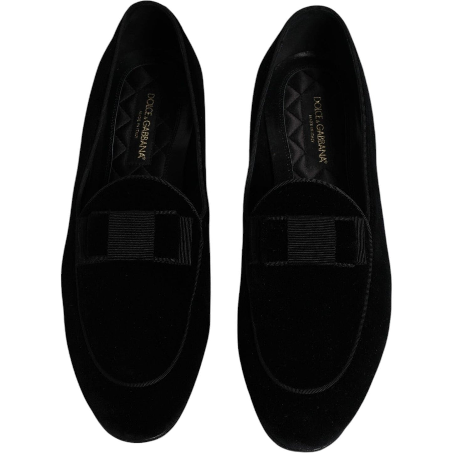 Dolce & Gabbana Black Velvet Loafers Formal Men Dress Shoes Dolce & Gabbana Black