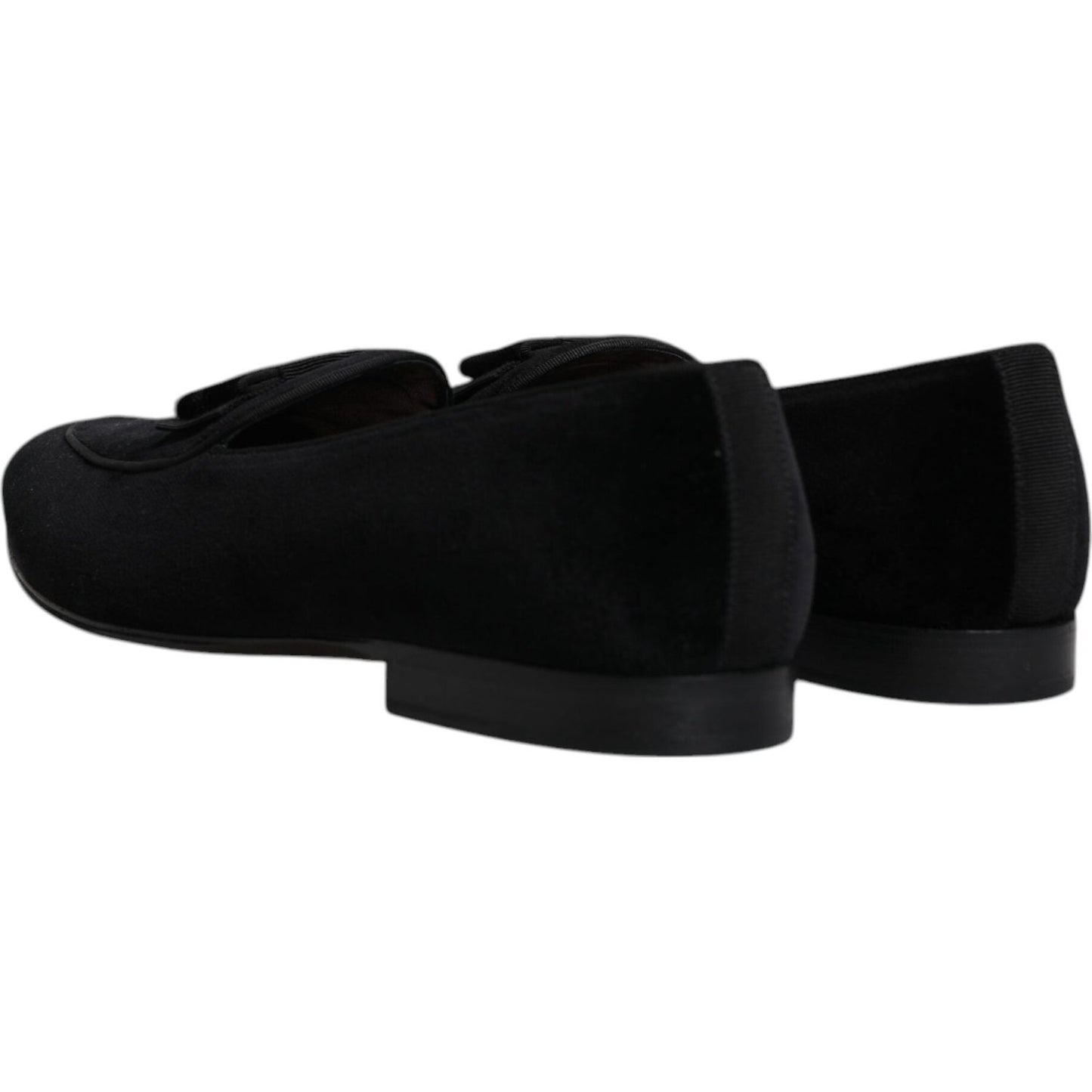Dolce & Gabbana Black Velvet Loafers Formal Men Dress Shoes Dolce & Gabbana Black