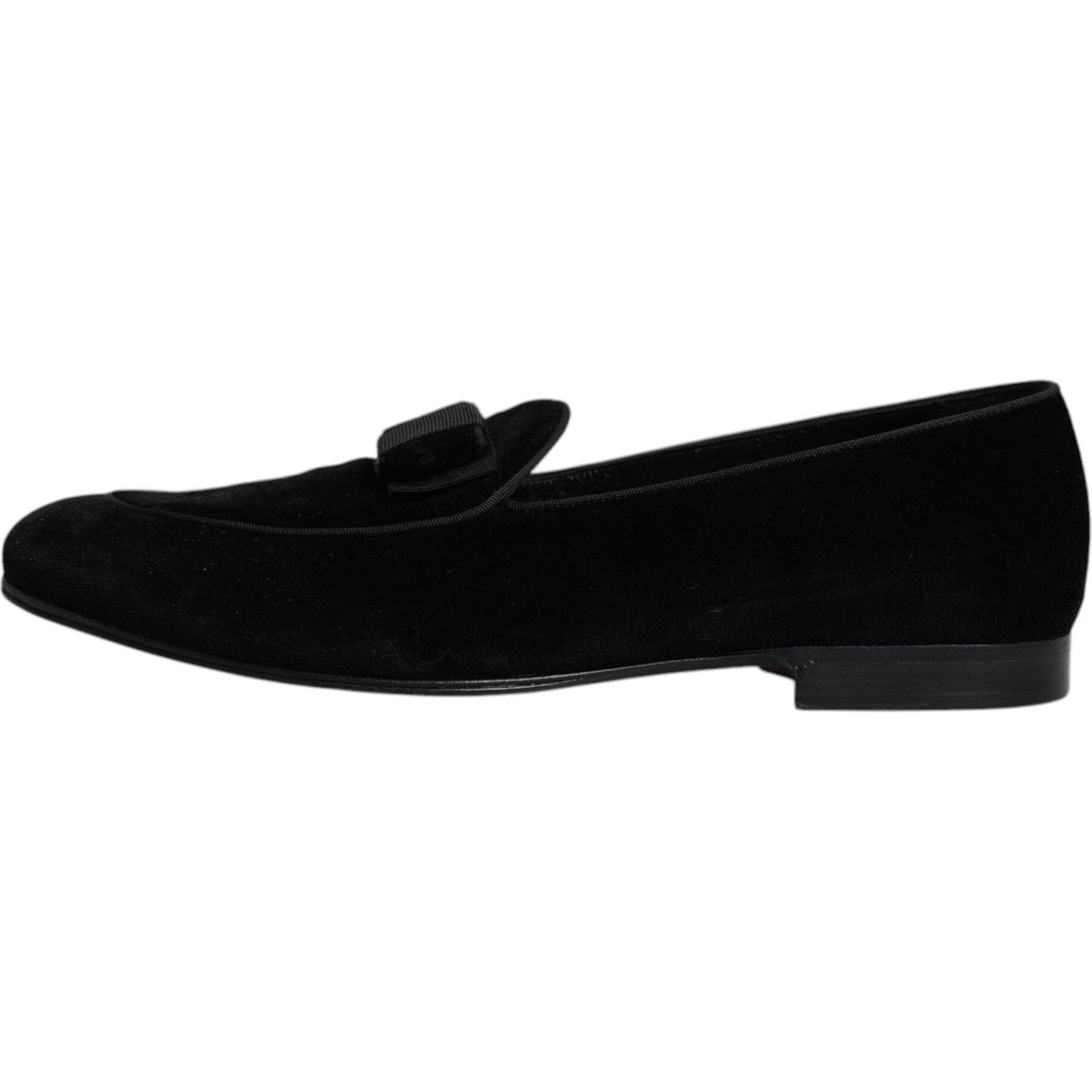 Dolce & Gabbana Black Velvet Loafers Formal Men Dress Shoes Dolce & Gabbana Black
