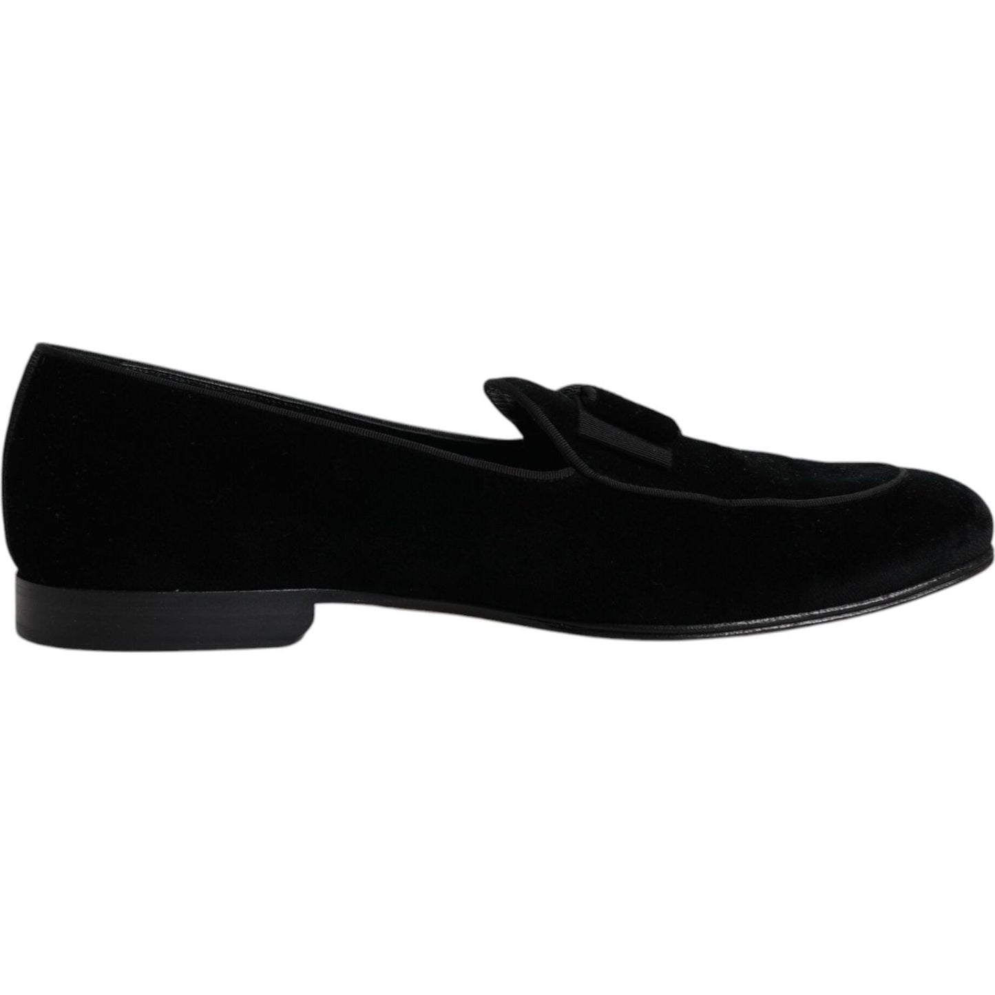 Dolce & Gabbana Black Velvet Loafers Formal Men Dress Shoes Dolce & Gabbana Black