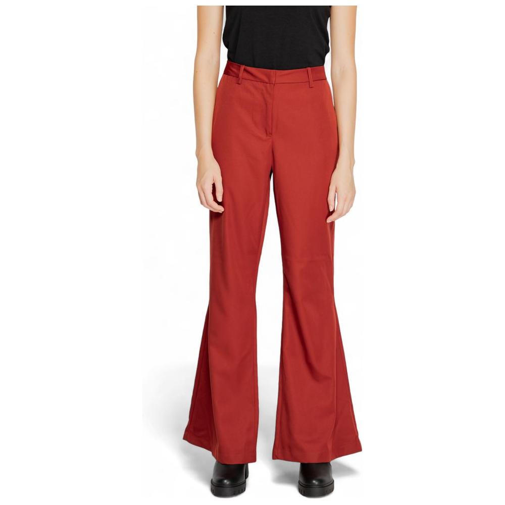 Vero Moda Red Polyester Jeans & Pant Vero Moda Brown