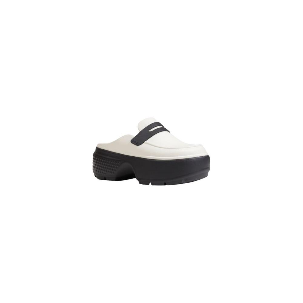 Crocs cream synthetic sandal with non-slip black sole, perfect for summer comfort and style.
