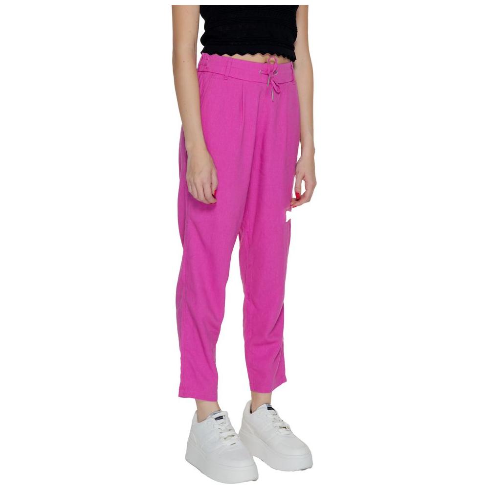 Only Multicolor Linen Jeans & Pant Only Pale Violet Red