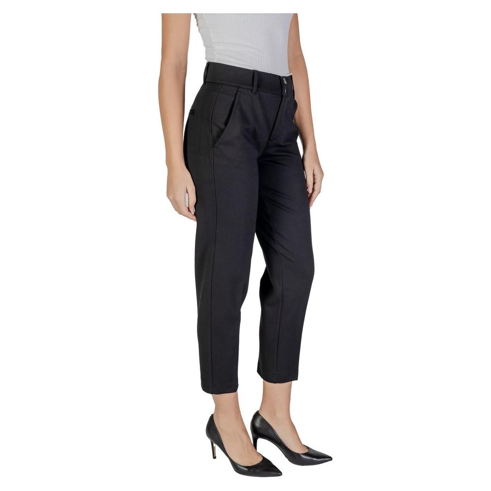 Street One Black Viscose Jeans & Pant Street One Dark Slate Gray