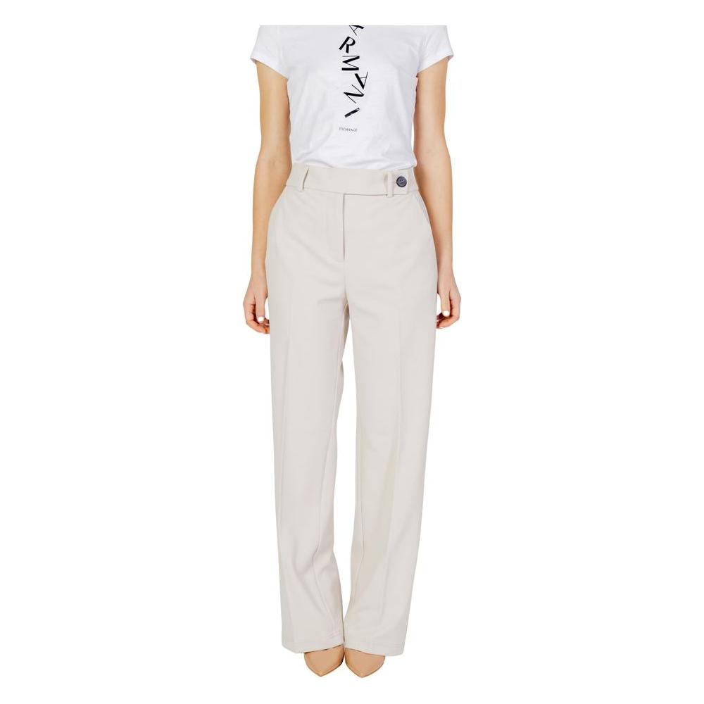 Only Beige Polyester Jeans & Pant Only Light Gray